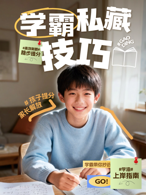 初中教育话题讨论人像小红书封面预览效果