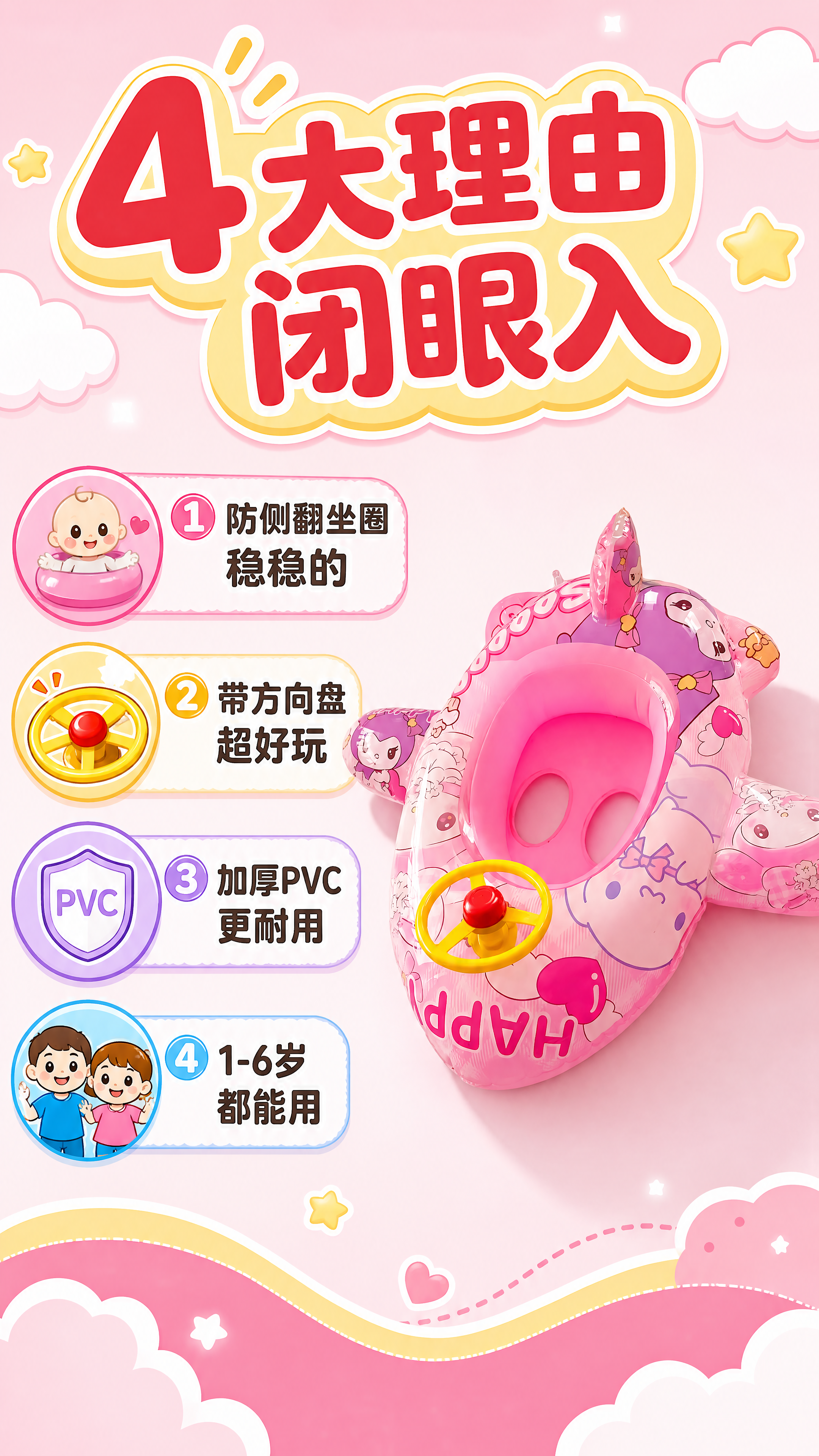 [第2张] 核心卖点页-为什么选这款宝宝游泳圈。本张使用【图1… - 图片创意预览