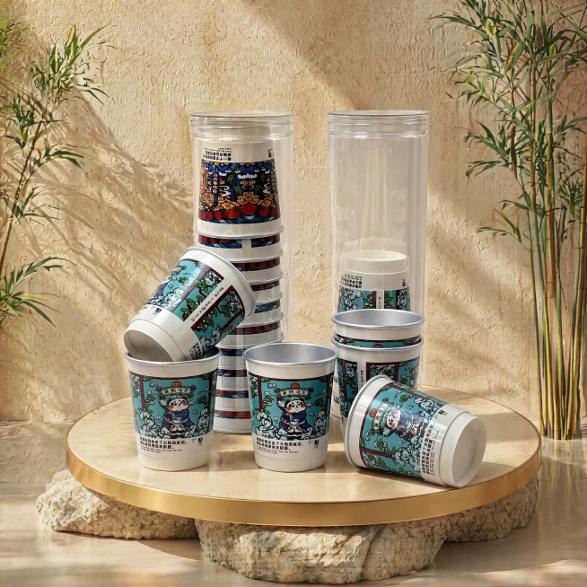 一次性纸杯套装，严格参照上传产品图（https://gdesign-dam-hz.dancf.com/persist/25b2b34d7ca24162a0c28808eb97b443/239a3644预览效果