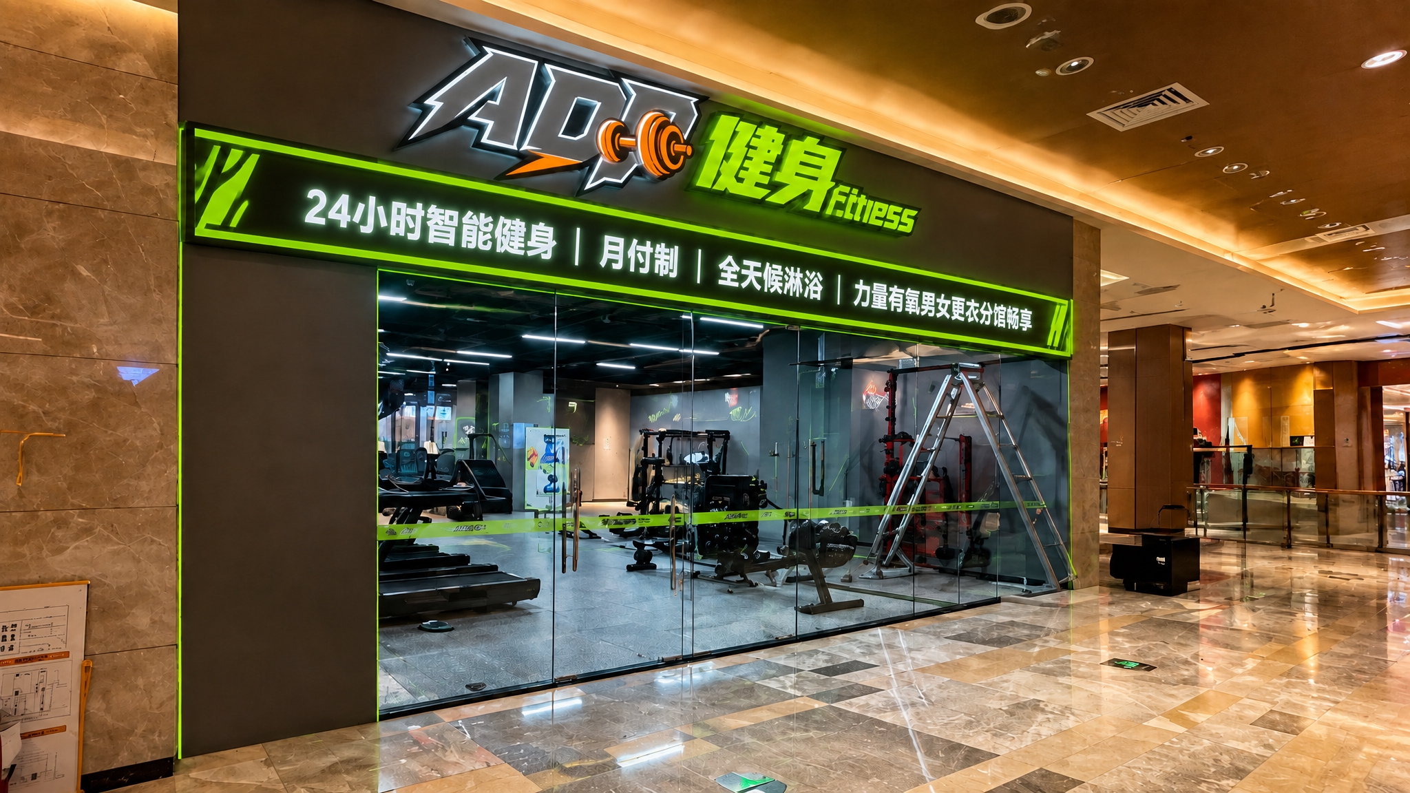 在保持原图门头整体结构、配色、logo位置、商场环境完全不变的… - 图片创意预览