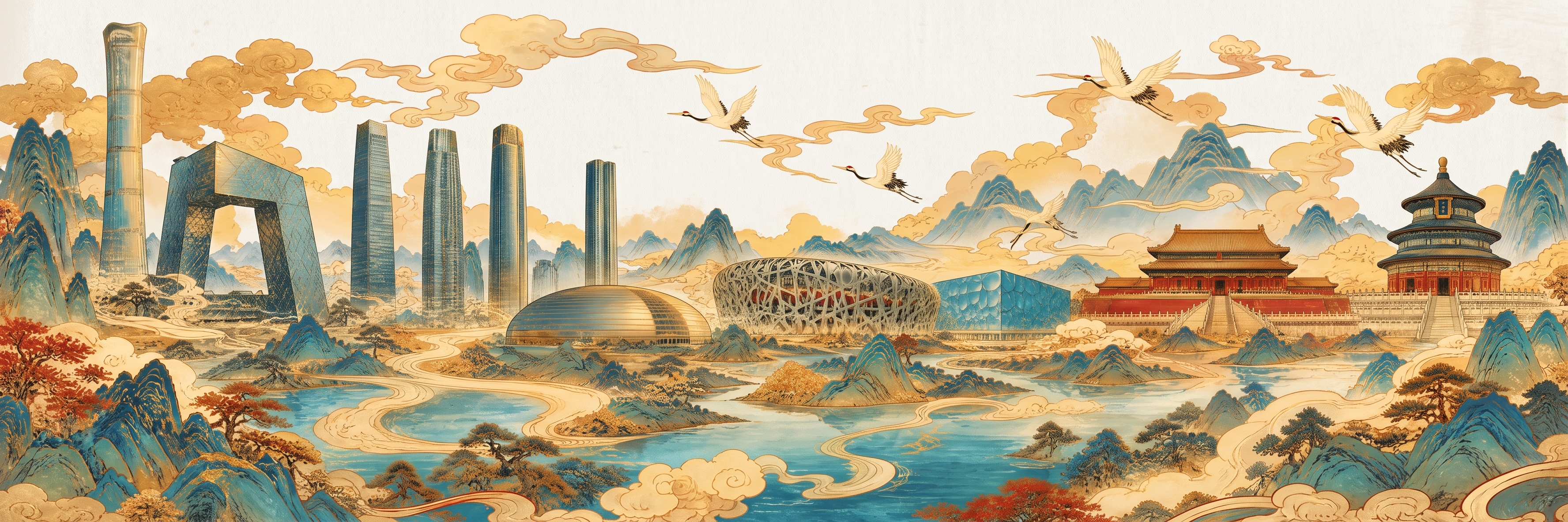 最后面的天空变成米白色 - 图片创意预览