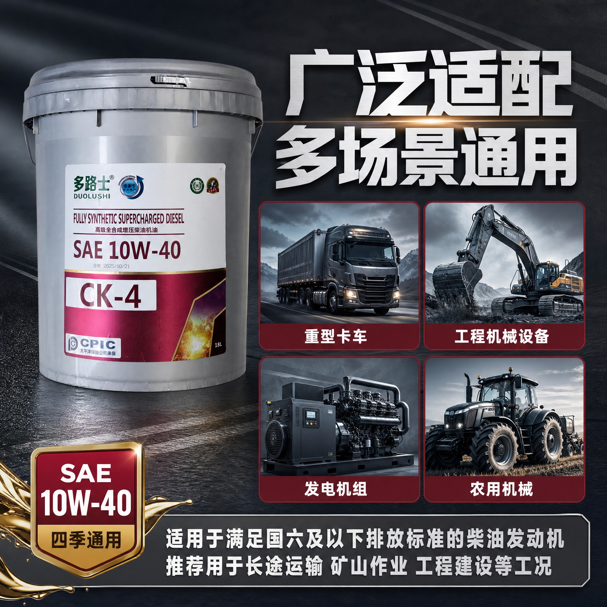 [主图-3] 适用场景与车型图，主题：广泛适配 重卡货车工程车… - 图片创意预览