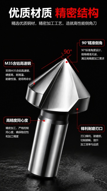 「图片1」，选择合适更重要
规格齐全总有一个适合您
单刃倒角刀
优势:
倒角表面光洁度好，操作简单
适用:
精加工工件;软料、薄料去毛刺
注意:
不建议高速适用，转速200r/min左右即可
三刃倒角预览效果