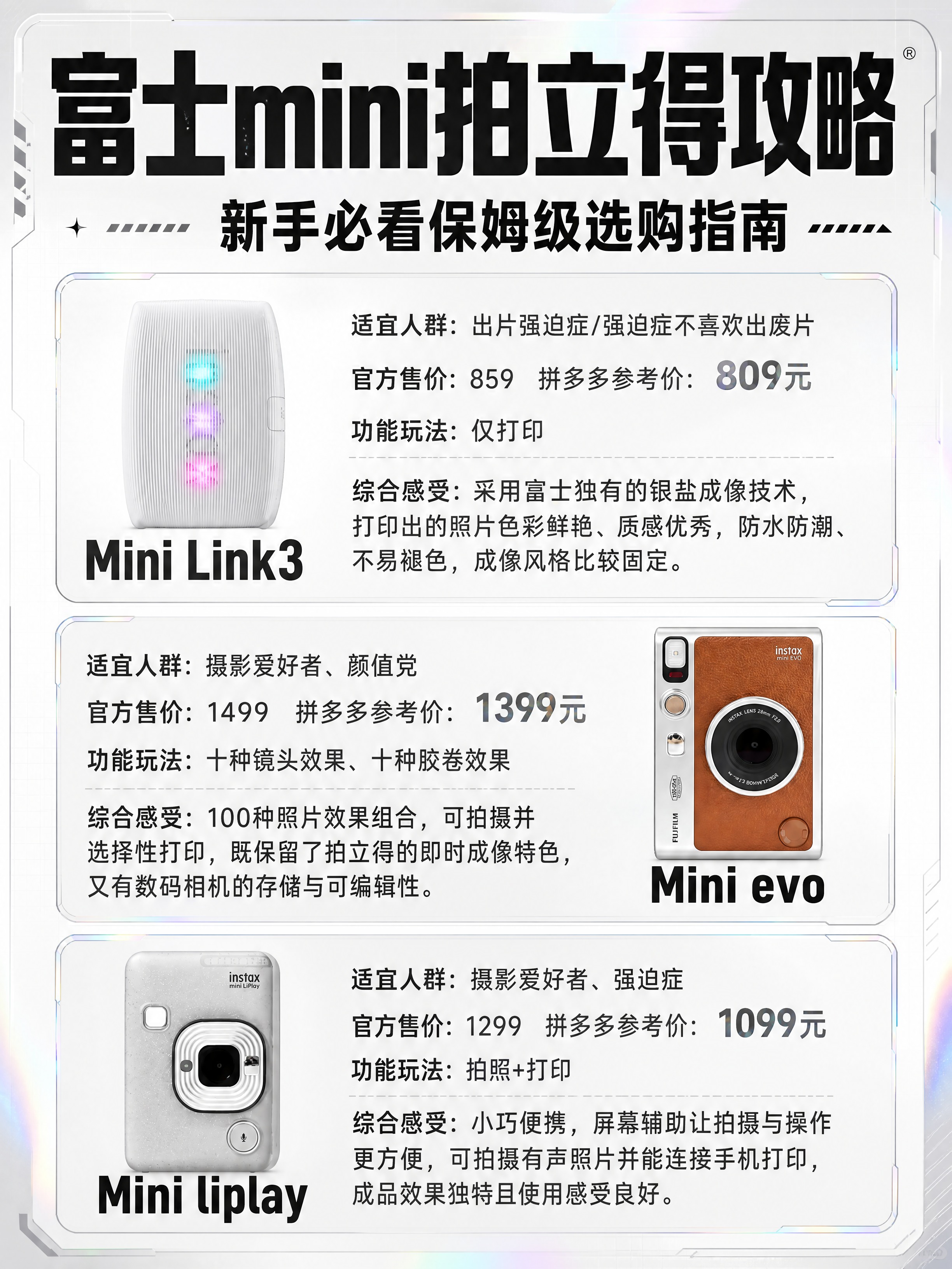 小红书笔记详情页长图，配图大字，杂志海报风+科技镭射感，黑白浅… - 图片创意预览