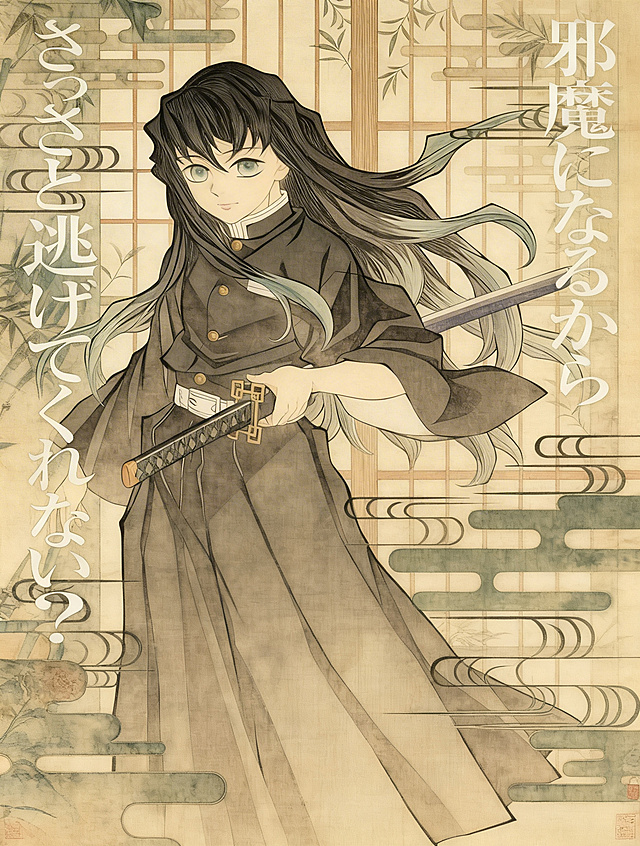 原始派艺术，亨利卢梭艺术风格，工笔线条，色彩丰富明亮，色彩鲜活饱满，氛围渲染，典雅，浪漫，高清细节，质感，优雅，鲜活。画质高清细腻，细节繁复入微，对比度强烈，保留原图人物姿势和服制，保留文字内容，尽量保留原有色彩