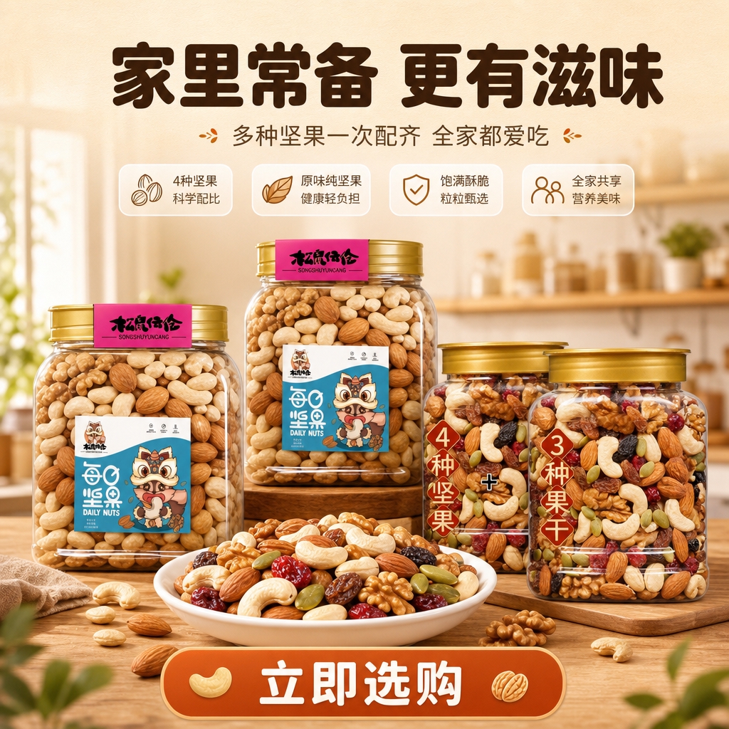 [商品] 使用【图1】【图2】松鼠伍伦每日坚果多罐产品；保留各… - 图片创意预览