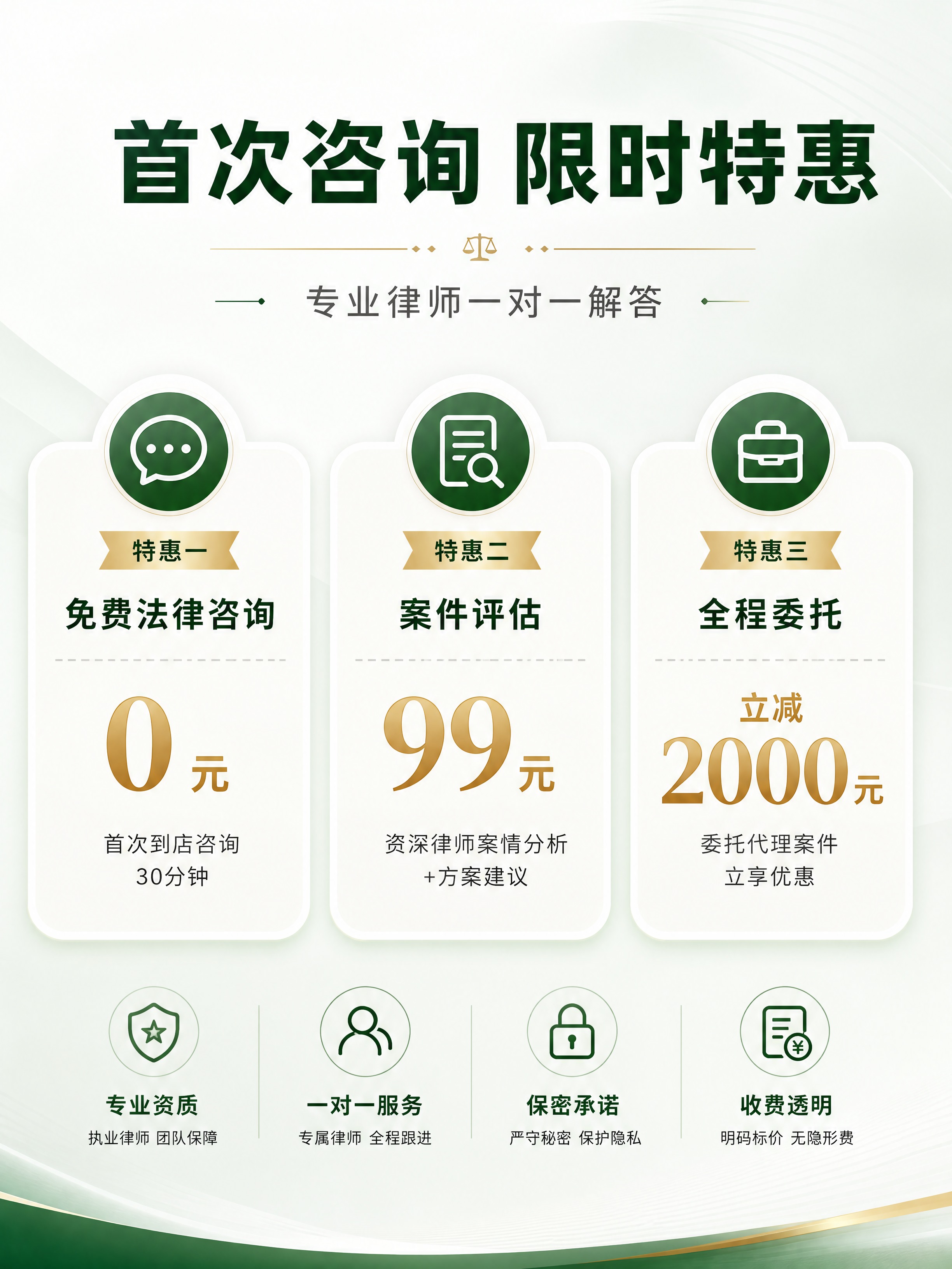 [商品] 律师事务所品牌详情页第2张-首次咨询特惠；无实物商品… - 图片创意预览