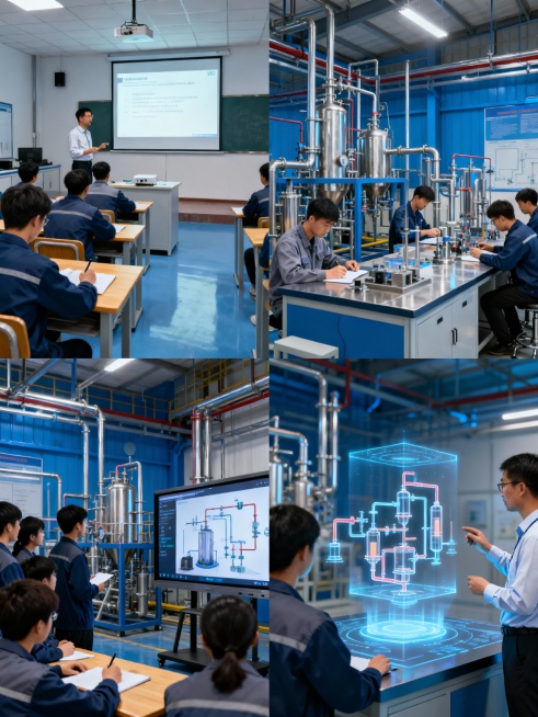 《化工操作实训基地宣传册》设计方案

封面（第1页）
主标题：
化工操作实训基地  
——聚焦精准实操·赋能高效运行  
副标题：
专业化实训平台·复合型人才摇篮  
配图：
高清实景照片，体现：预览效果