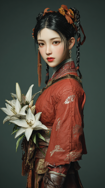 你是一个游戏ip设计专家，请你设计一个人物的cg形象，李雨璇	班花	成熟、丰满、受关注	，为中式3D风格，笔触纹理清晰，色彩丰富且和谐，cg动画充满故事感，插画，新三维古风，人物摄影，真人写真，写实风预览效果