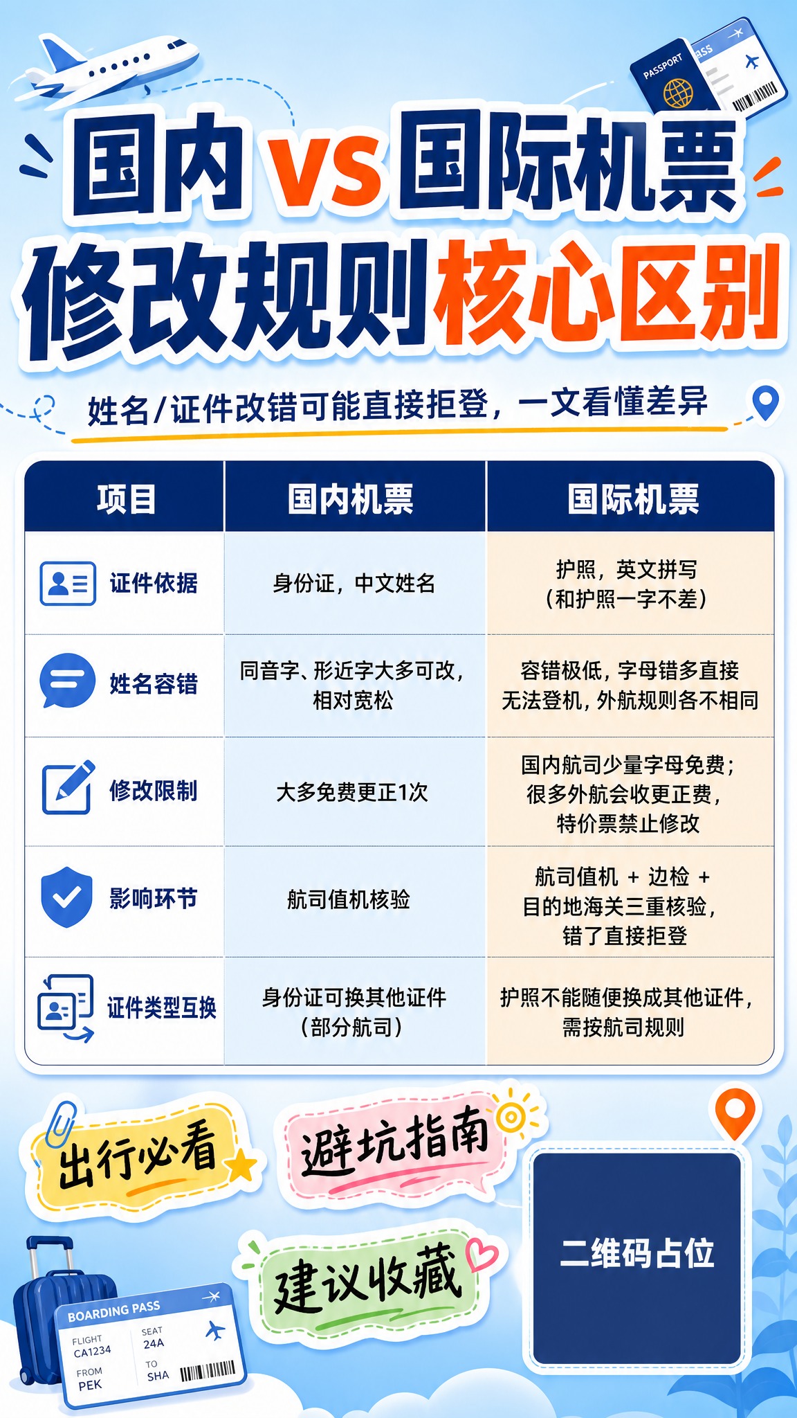 一张机票姓名证件修改规则科普海报，内容种草风格，小红书风竖版封… - 图片创意预览