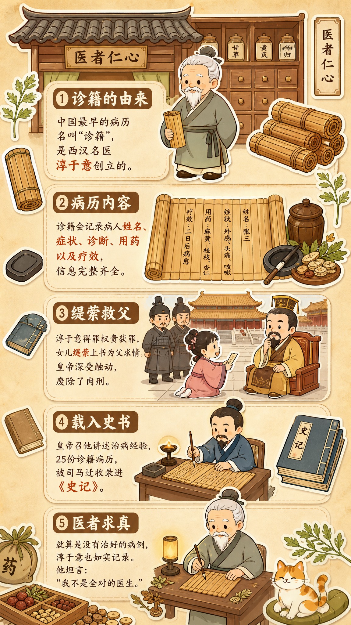 微信公众号长图，竖版长图，可爱童趣古风绘本插画风格，与参考图一… - 图片创意预览
