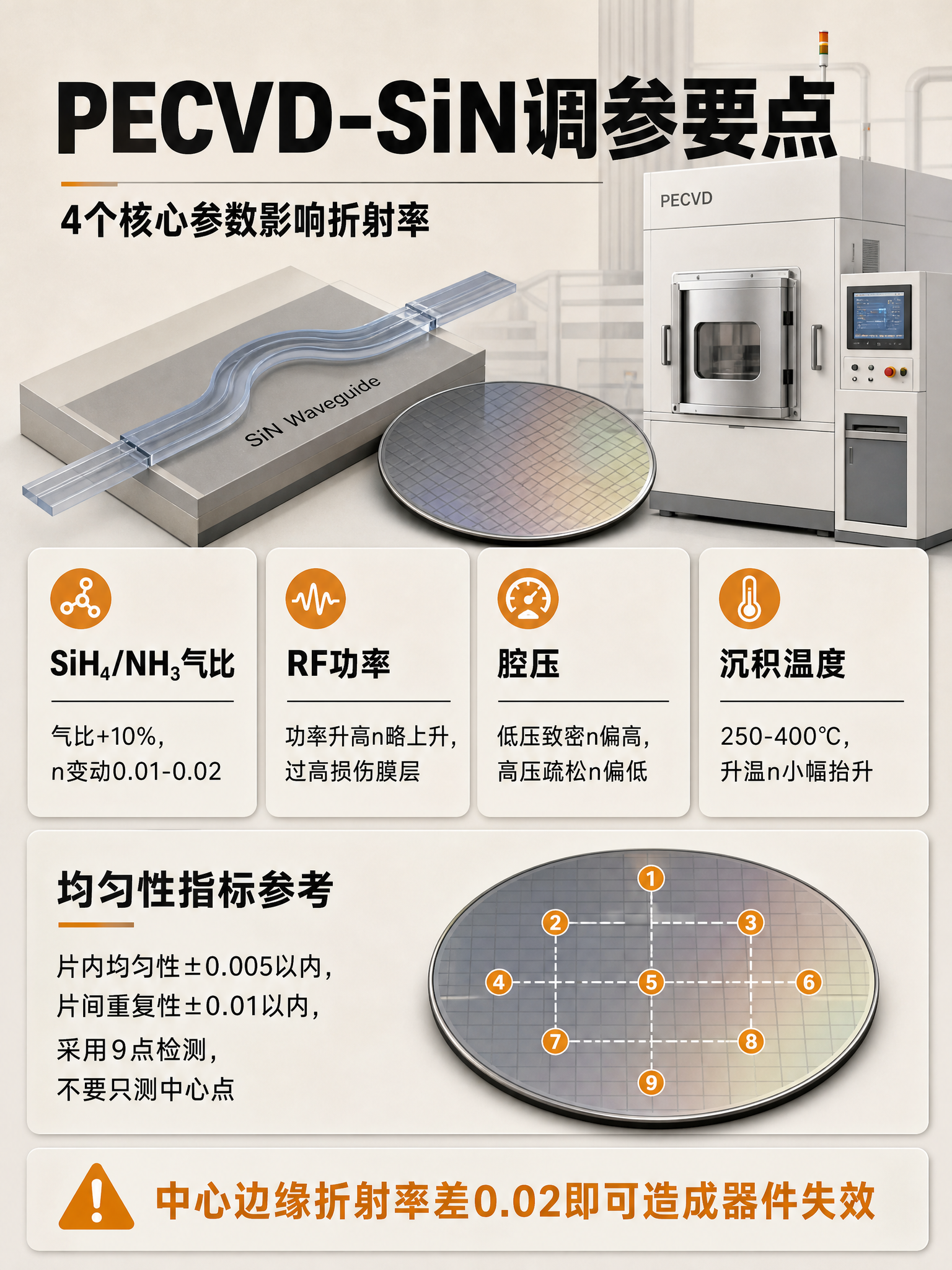 统一视觉系统的半导体小红书笔记设计稿，3:4竖版，浅米白与暖灰… - 图片创意预览