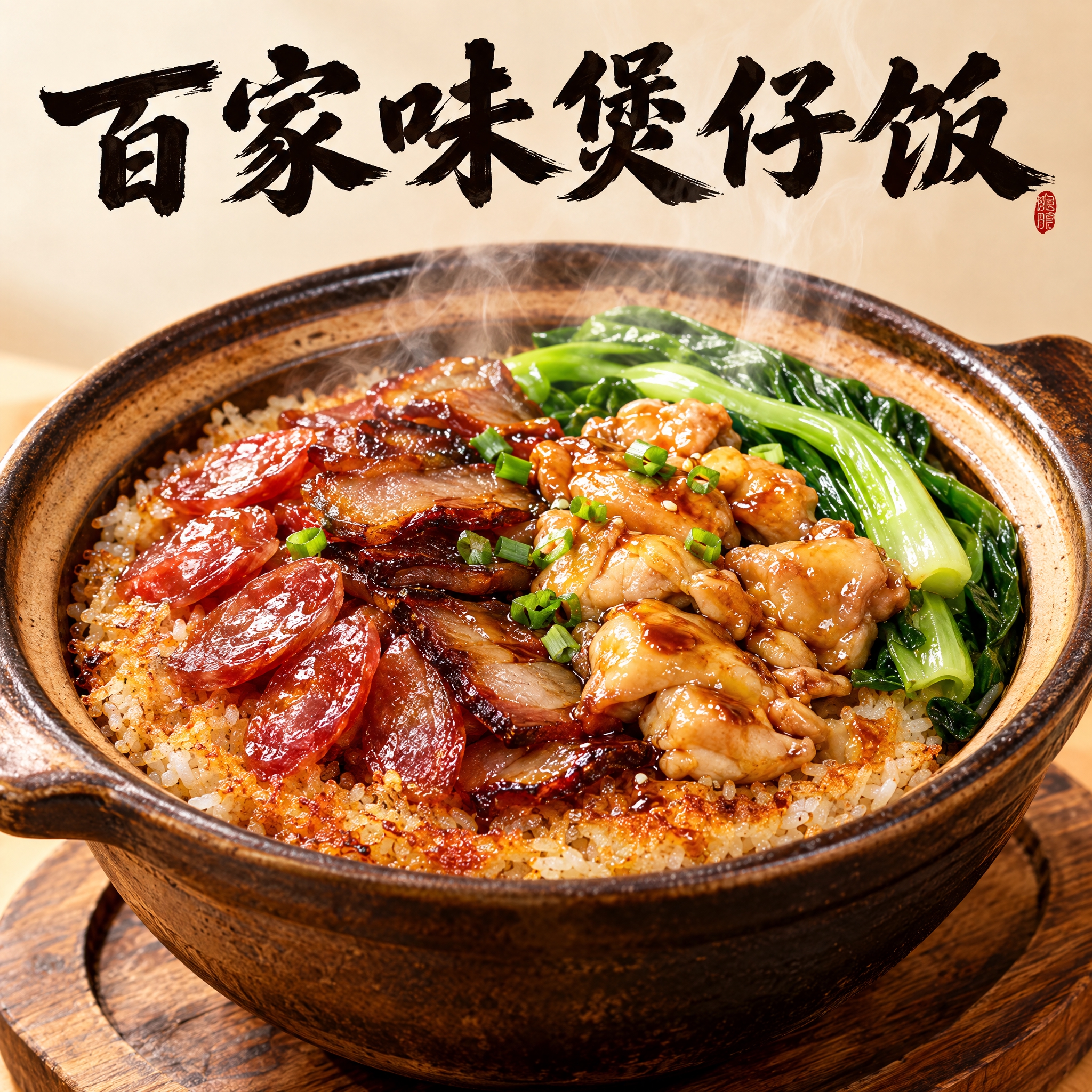 百家味煲仔饭头像设计，800x800正方形，无圆形边框。画面中… - 图片创意预览