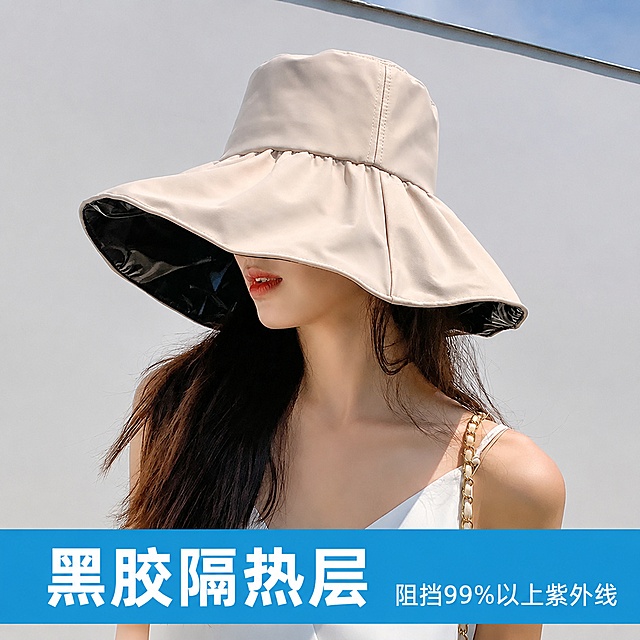 「图片1」「图片1」「图片1」「图片1」「图片1」，生成一套主图（5张），商品名称是素颜遮阳帽，卖点是UPF50+硬核防晒 
大帽檐全脸防护
轻盈0负担 
大头围不夹头 
可折叠便携，适配1688平台，主图比例为1:1