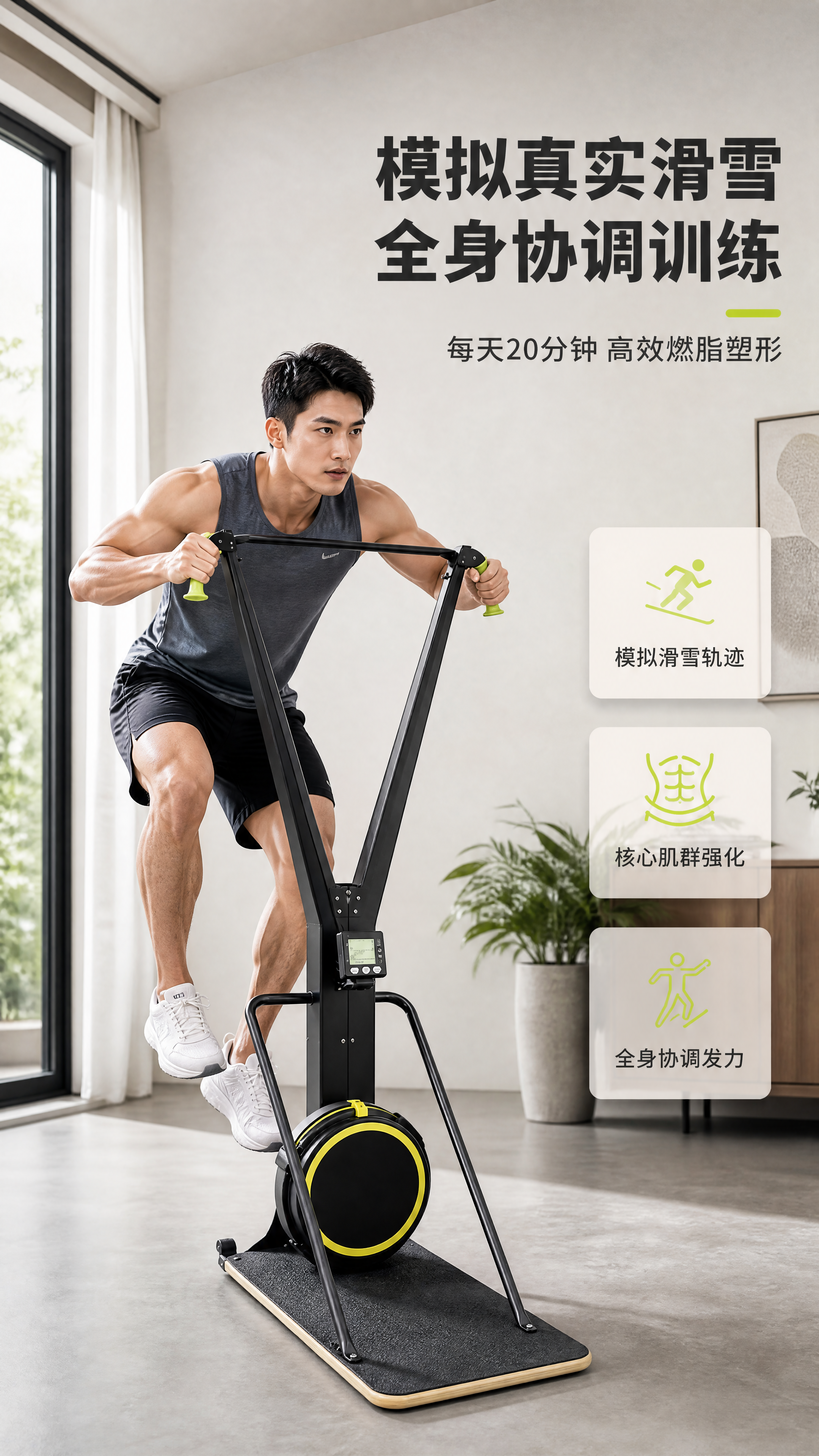 [商品] 使用【图1】风阻滑雪机（侧前45°视角）；保留黑色V… - 图片创意预览