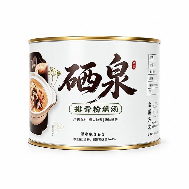 产品精修，产品置于纯净纯白背景上，正视图平视视角，3D渲染，还原颜色与材质，罐体保持玻璃通透质感、塑料哑光质感，金属边缘保留金属光泽，清除指纹灰尘瑕疵，标签文字清晰锐利，光影立体感强，光线柔和均匀符合电商主图标准，专业商业棚拍光，5500K标准中性白光，轮廓光，体积光，曝光正确，强烈真实立体感，接地处保留干净浅淡的自然接触阴影，严禁大片投影、脏灰阴影和悬浮感，主体居中，商品完整入画不裁切，商品外轮廓视觉体量约画面60%-80%，四边均匀留白约10%-20%，严禁满幅铺满与贴边顶满，极致超清画质，细节清晰锐利，4K分辨率，商业级实拍质感，保留原图真实材质与结构细节，清理灰尘、污渍、指纹、油污、胶痕和霉点，明显提升商品表面洁净度，还原真实物理色彩，消除灰暗感和偏色，锁定原图商品颜色，锁定原图商品轮廓、件数、部件位置、连接关系、标签文字和可见功能细节，只做精修不重绘结构，罐体纸包装：哑光/半哑光塑料质感，柔和漫反射，低高光，上下封口金属边：光面金属质感，高光边线清晰，反射干净但不过度镜面化，正视图，标准透视校正，正常透视焦段，保持同类机位，比例1:1