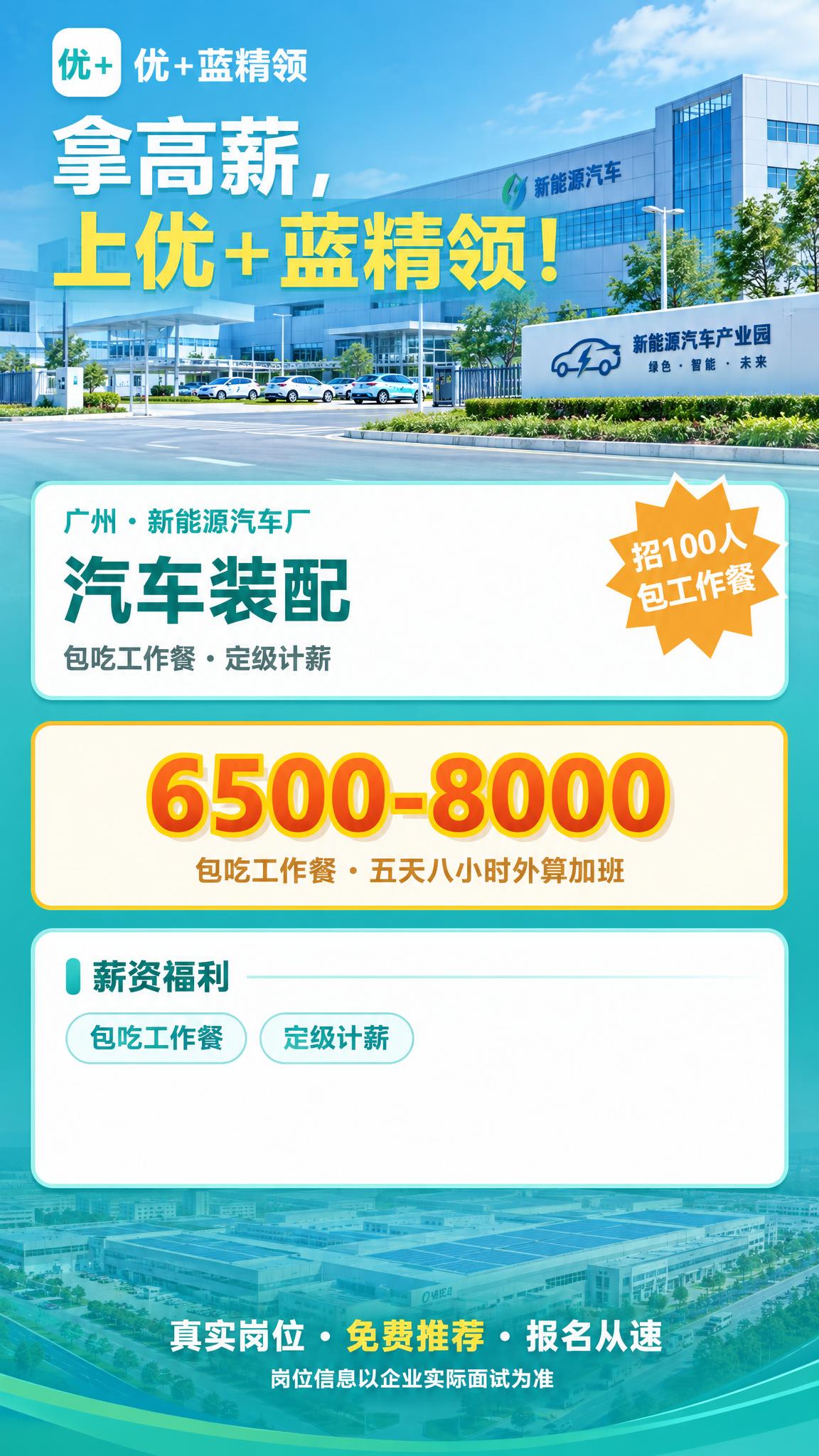 将这张广州新能源汽车厂汽车装配招聘海报调整为最新竖版样式（10… - 图片创意预览
