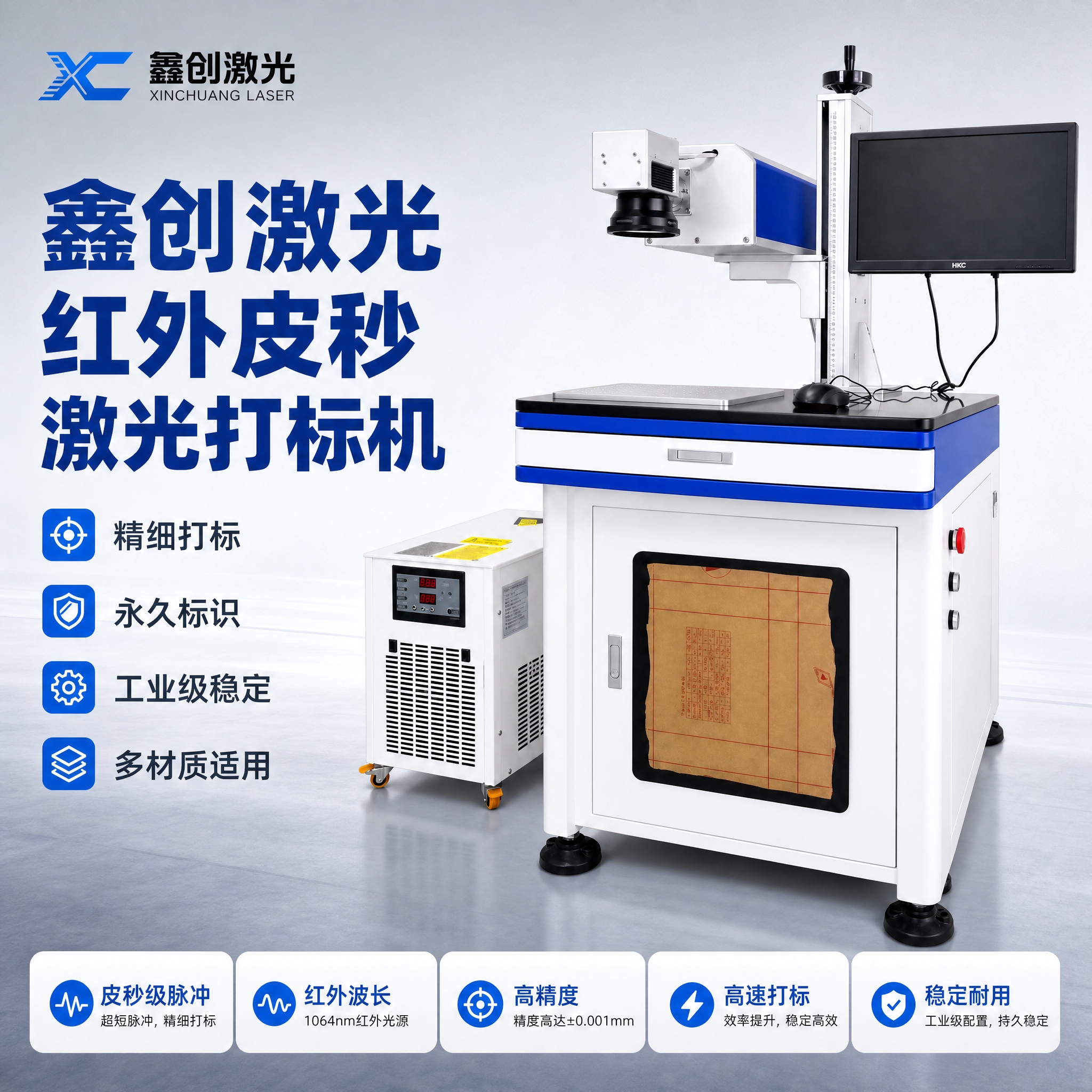 [主图-1 首图点击率图，主题为鑫创激光红外皮秒激光打标机品牌… - 图片创意预览