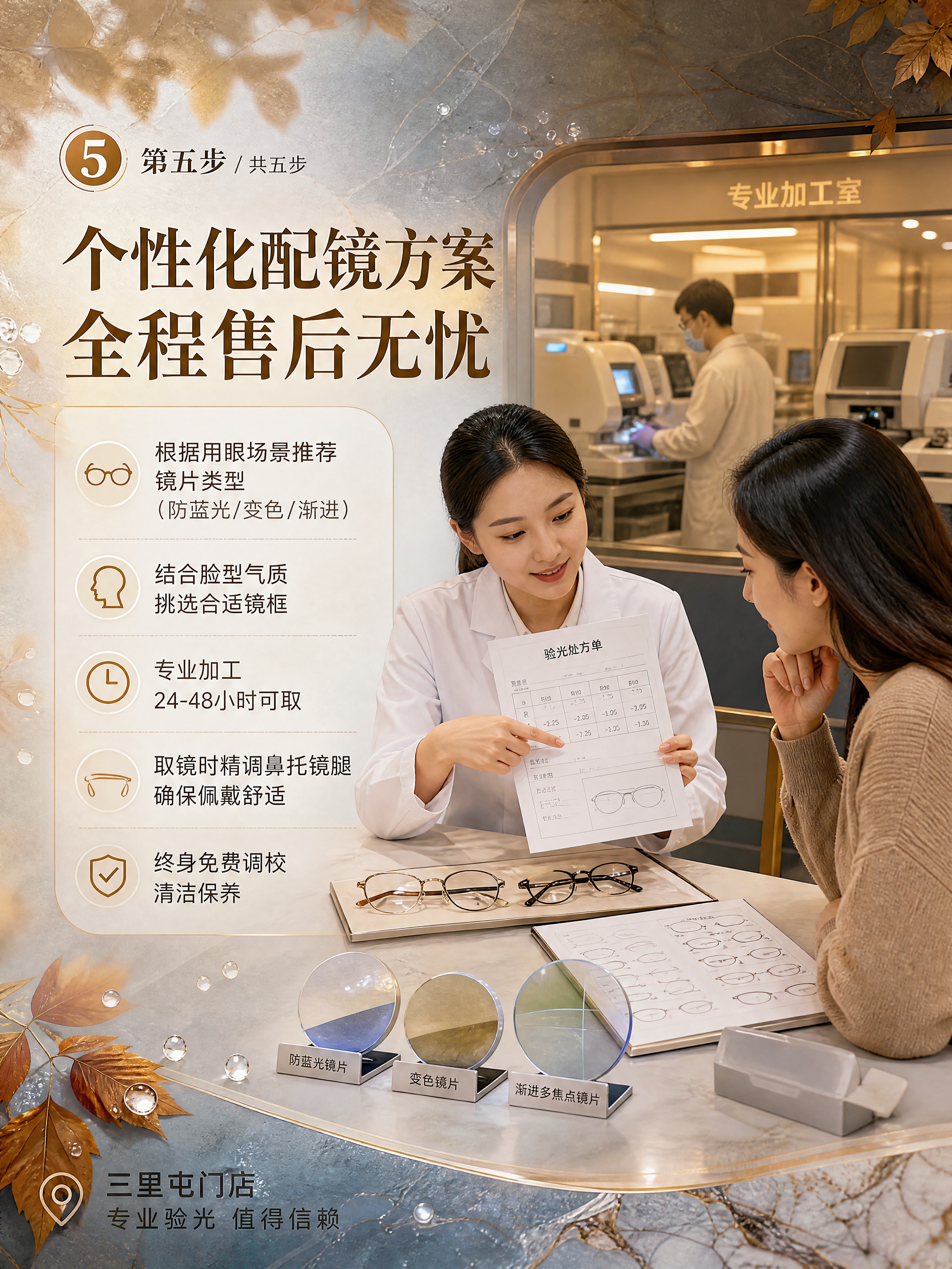 [商品] 验光流程第5张-配镜方案与取镜服务；验光师拿着验光单… - 图片创意预览
