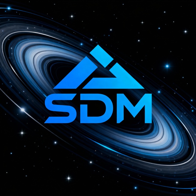 请为公司设计一款LOGO。公司名称：Stellar Domain Media Pty Ltd（星域傳媒有限公司），简称：SDM。公司专注于互联网广告和网络营销领域，网络传播的综合性，快速提升曝光率及知预览效果