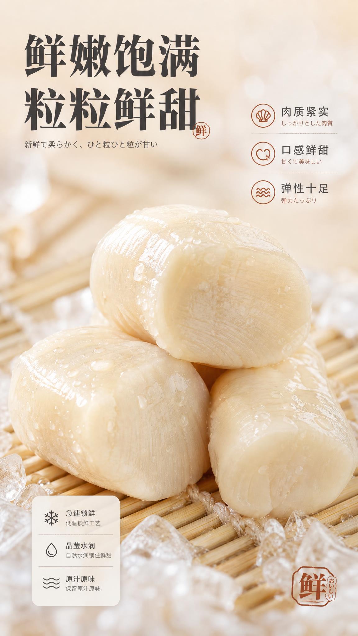 [商品] 使用【图1】原汁扇贝柱；保留扇贝柱米白色色泽、饱满颗… - 图片创意预览