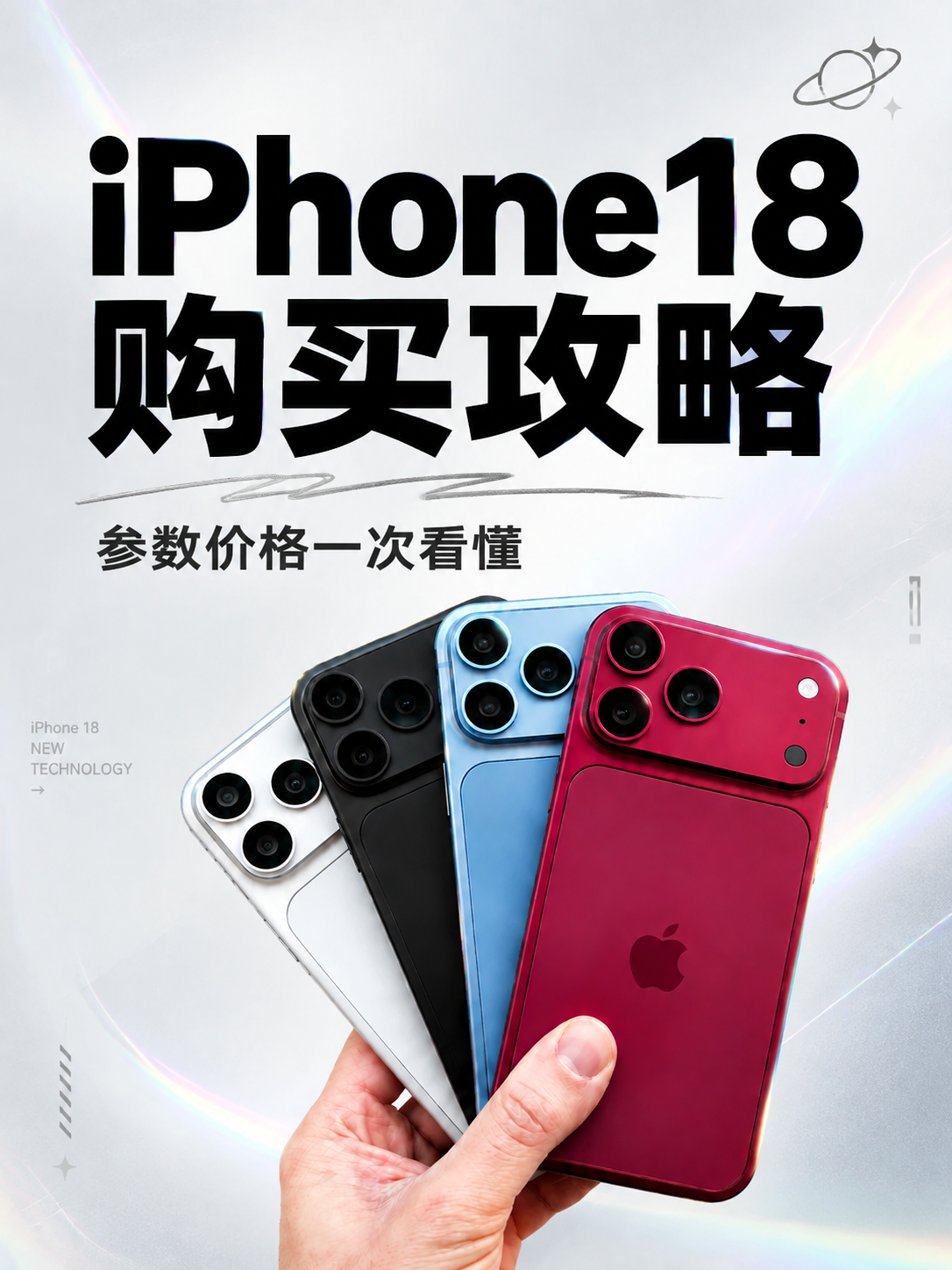小红书笔记大字封面，配图大字，杂志海报风+科技镭射感，配色简单… - 图片创意预览