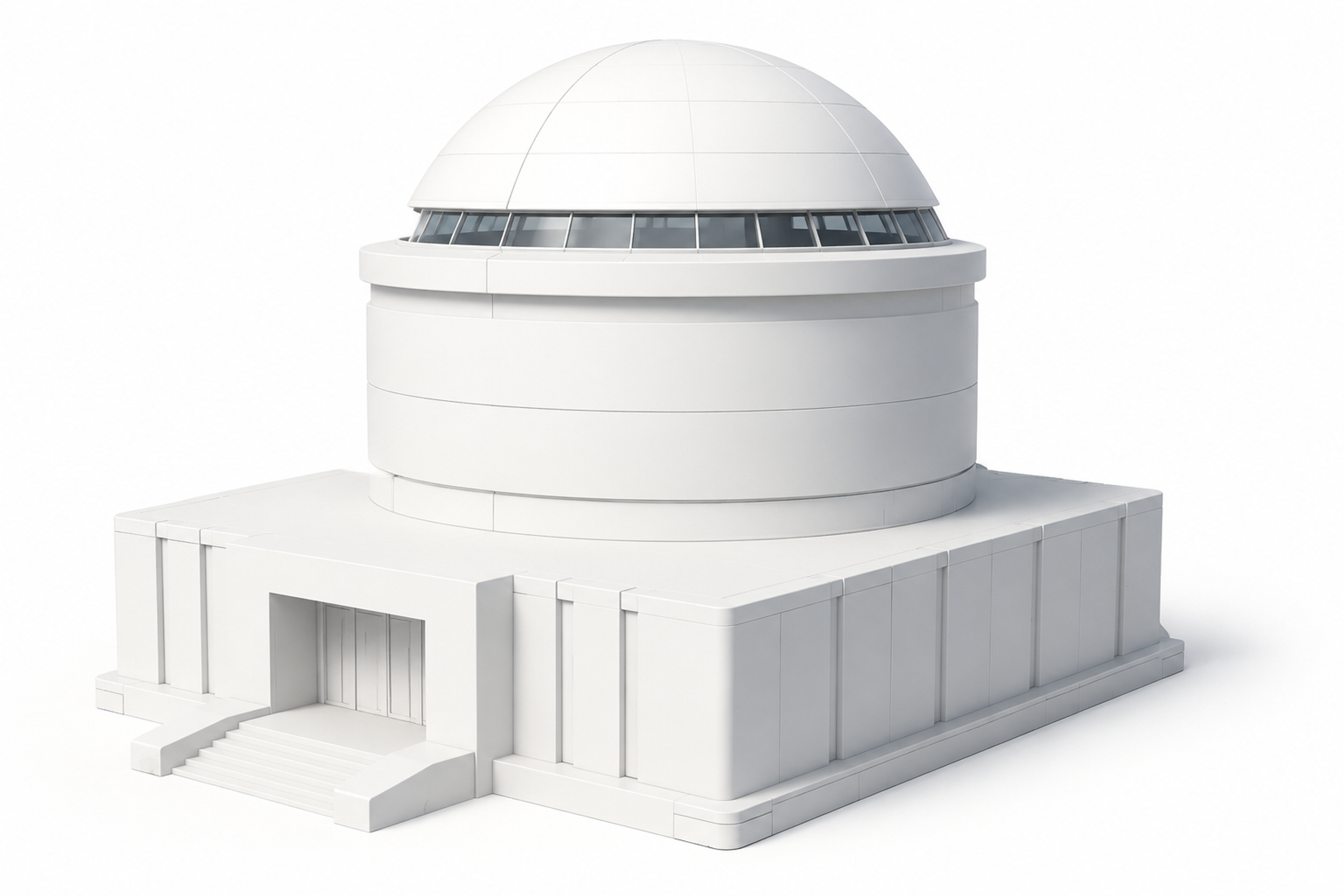 地月联结核心公共文化空间单体建筑3D打印模型方案一，简洁几何堆… - 图片创意预览