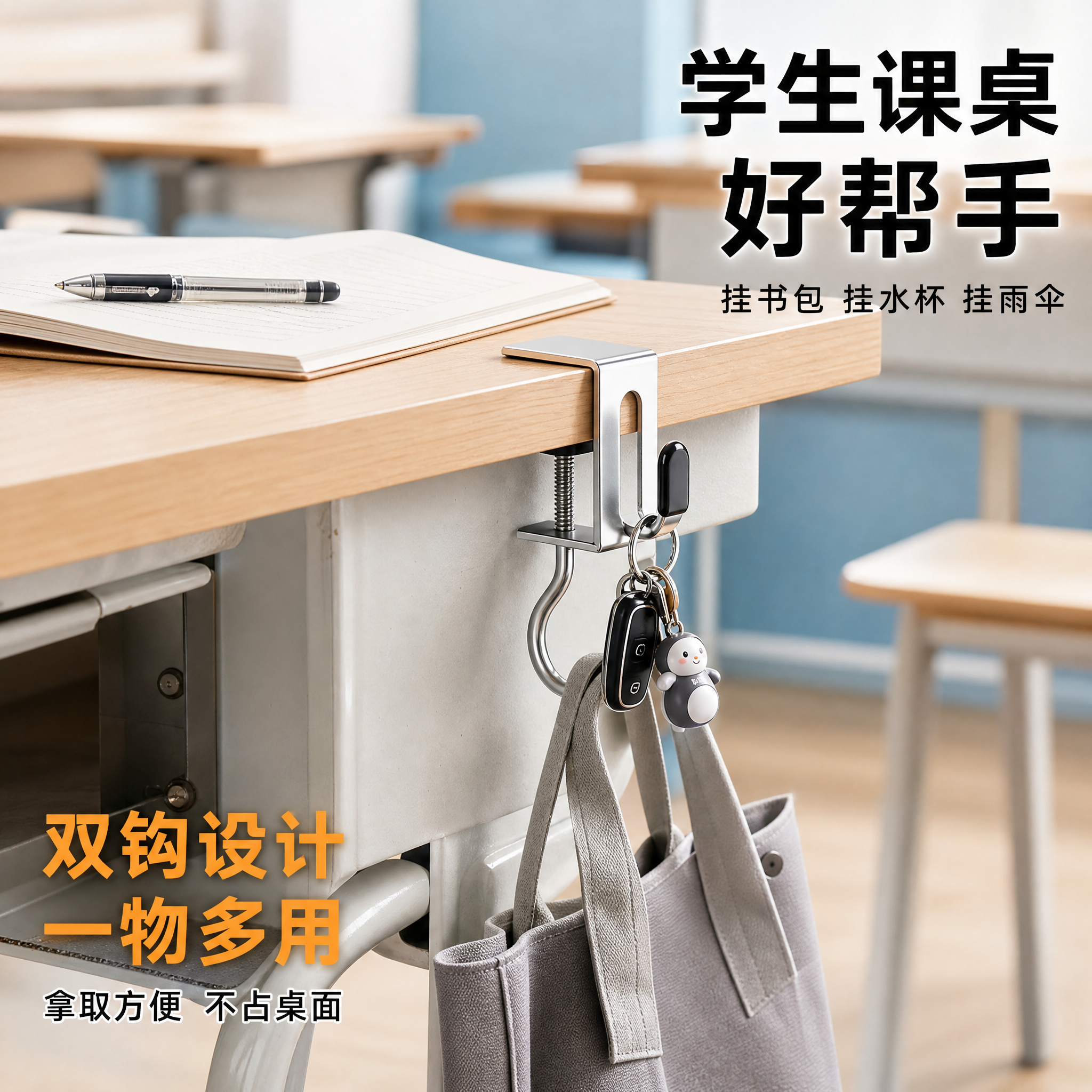 [主图-4] 主题：学生课桌使用场景真实展示。 [统一基调]… - 图片创意预览