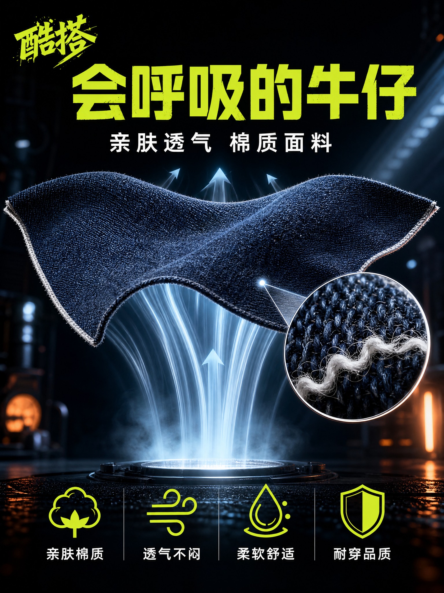 [主图-4] 主任务：面料透气实验感展示，突出亲肤透气卖点，用… - 图片创意预览