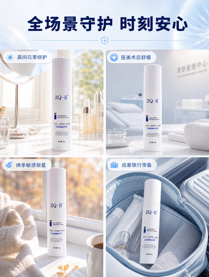 [商品] 使用【图1】ZQ-II皮肤屏障修护乳；保留白色瓶身、… - 图片创意预览
