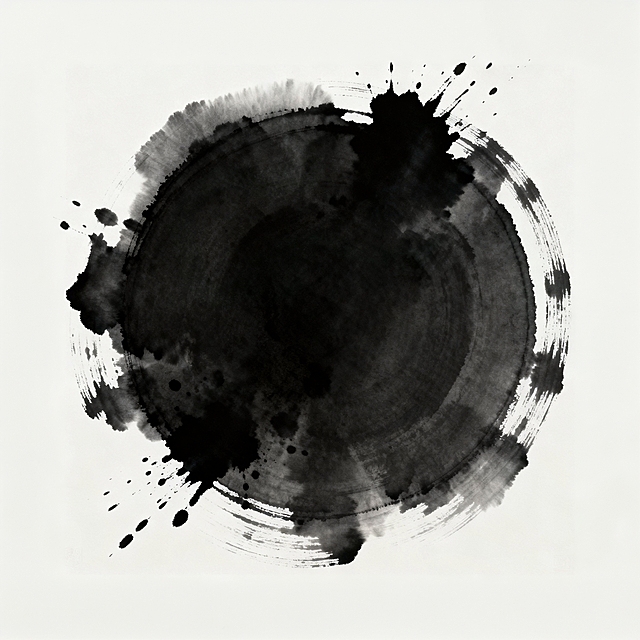 生成圆形墨点，墨点飞溅的感觉