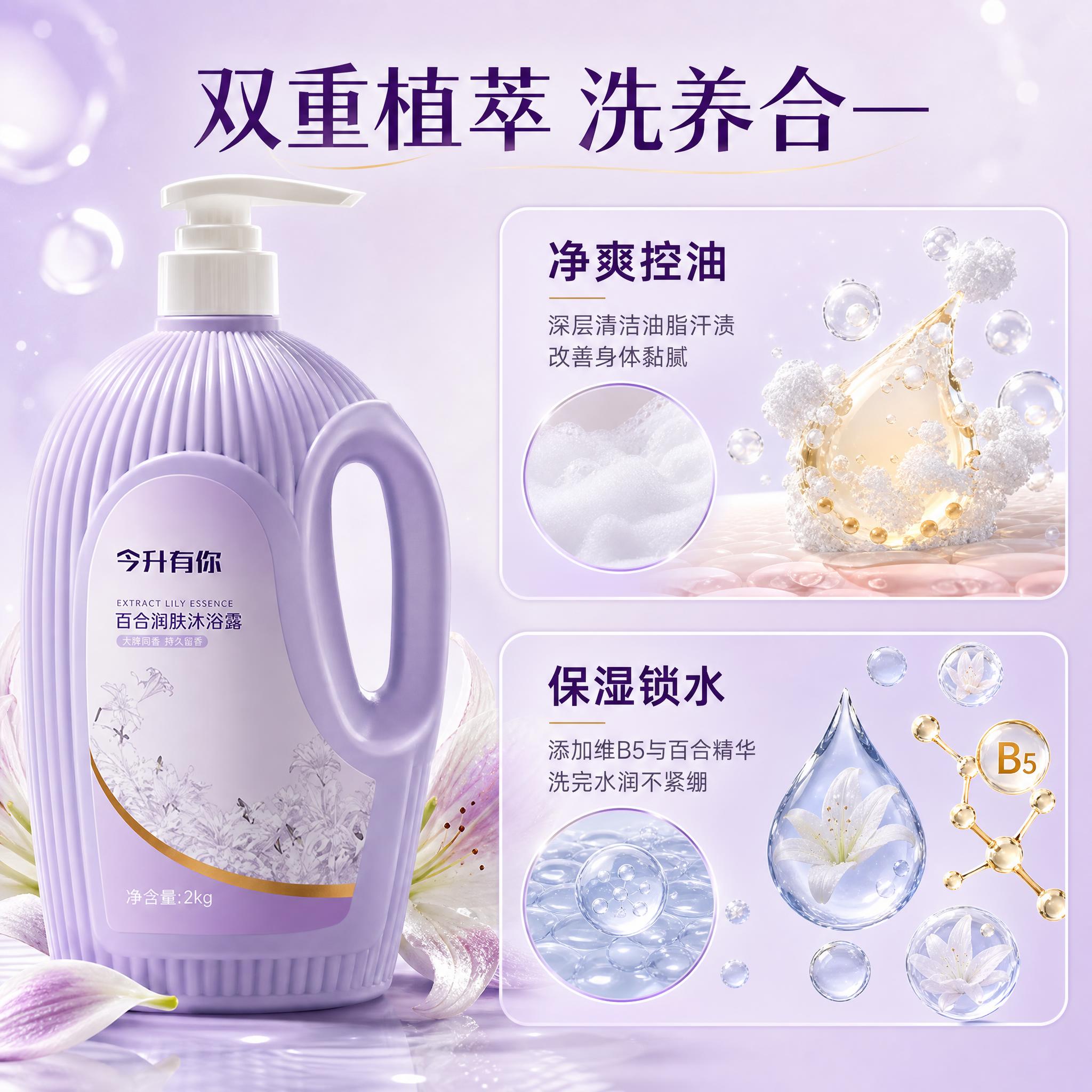 [主图-2] 核心功效卖点图 净爽控油+保湿锁水双功效展示。… - 图片创意预览