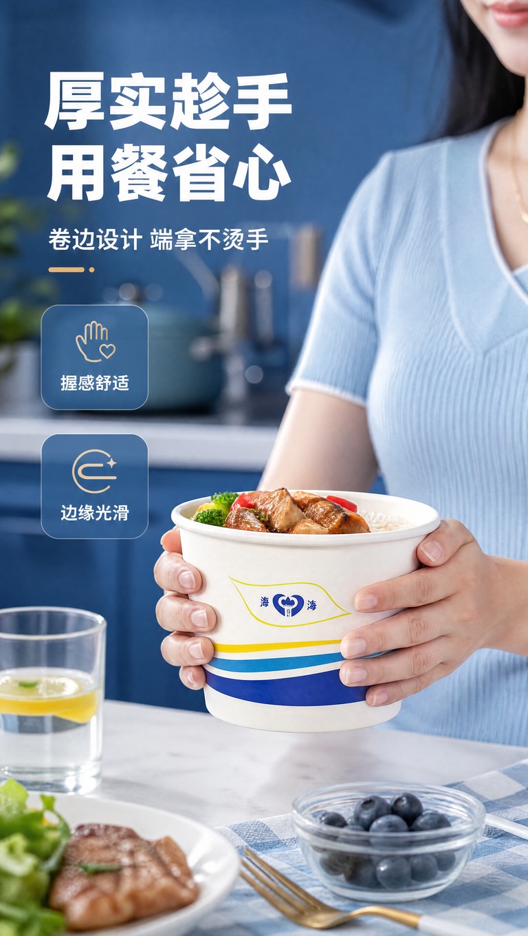 [商品] 使用【图1】海花纸碗 650mL；保留纸碗白色主体、… - 图片创意预览