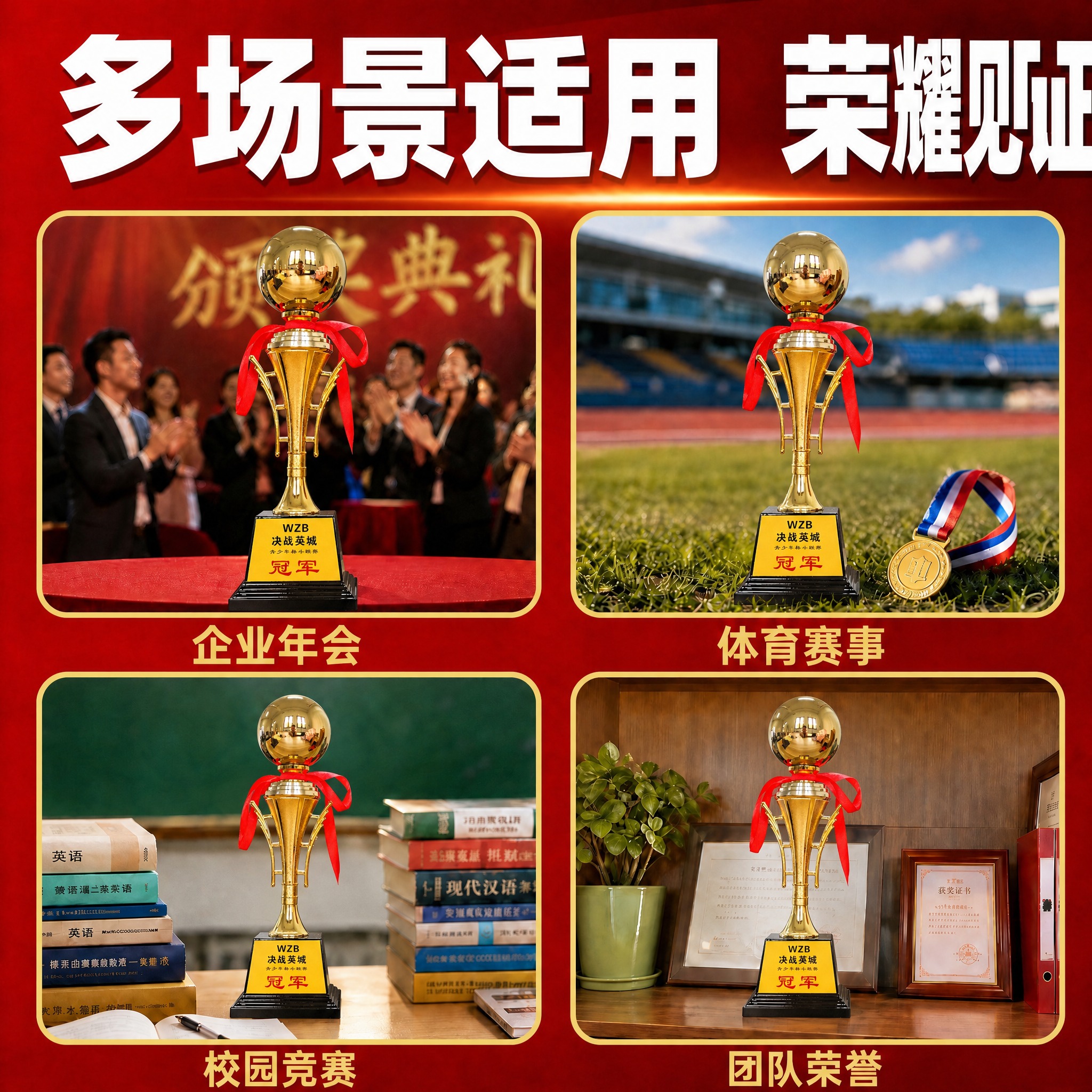[主图-7] 金色冠军奖杯 多场景适用，复刻第七张模板图完整版… - 图片创意预览