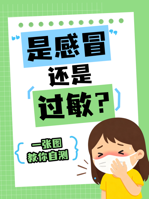 感冒过敏指南科普知识分享可爱卡通插风小红书封面预览效果
