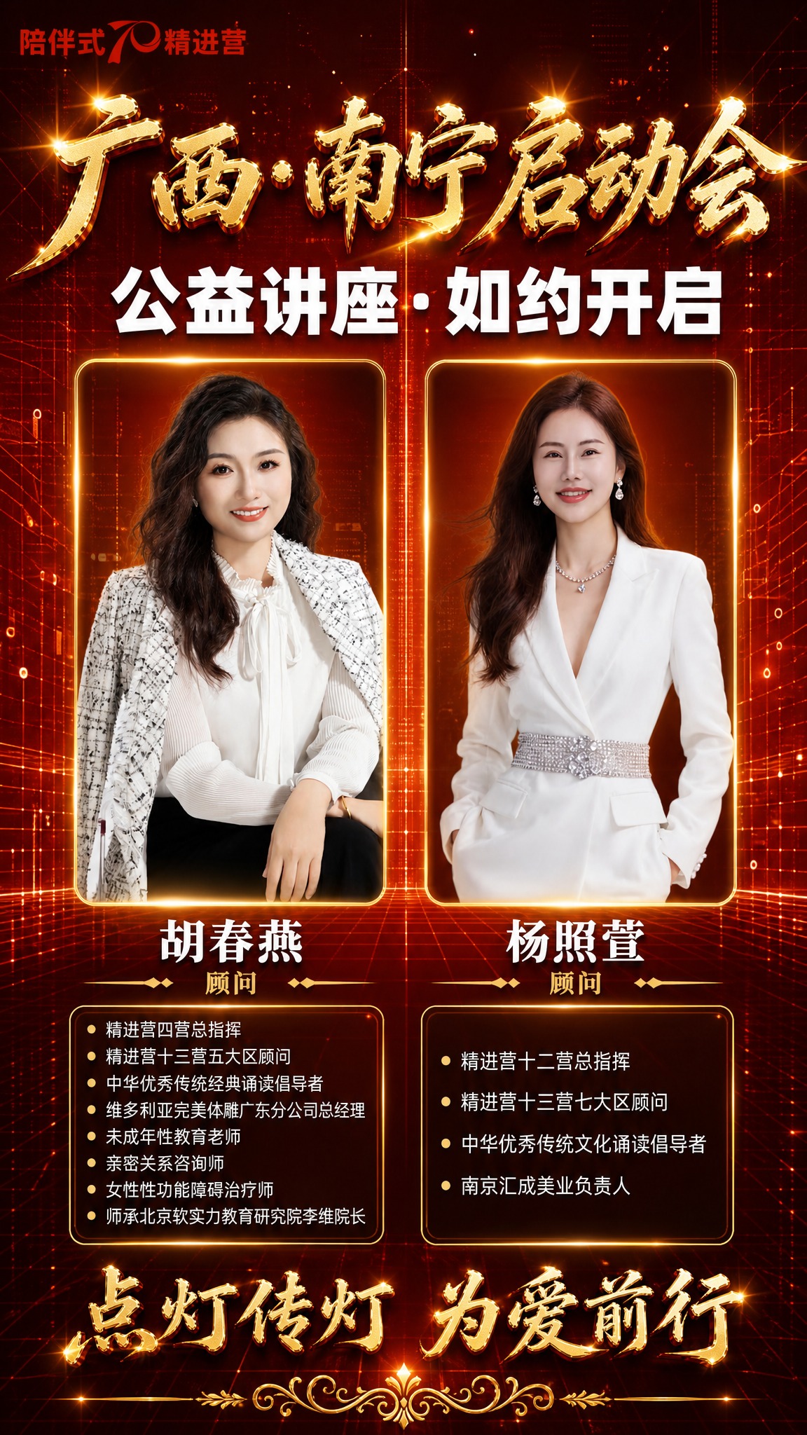 参考图2的科技红金风格，对图1进行重新设计：保持图1中的两位女… - 图片创意预览