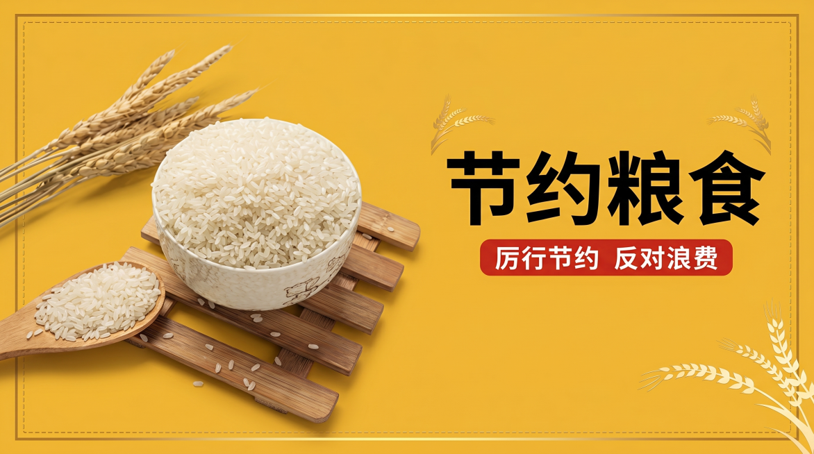 食堂展示灯箱海报，主题为"厉行节约 反对浪费"，参考参考图片的暖黄简约风格，极简高级商业海报，纯色高级暖黄色背景，居中排版，极简构图，柔和柔光，高级哑光质感，极简风，画面干净，加粗清晰可阅读文字，字体预览效果