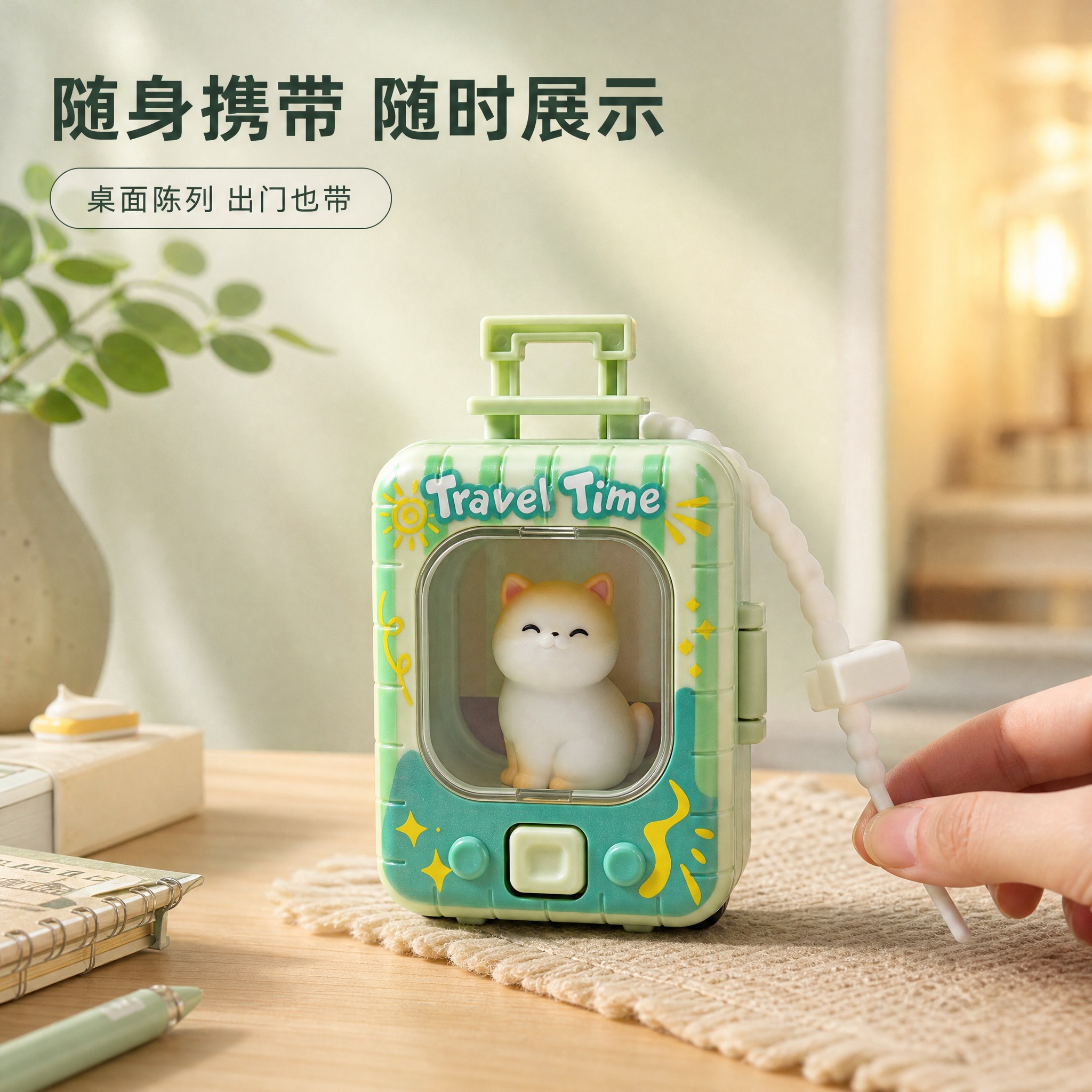 [主图-5] 迷你宠物公仔拉杆箱 真实使用场景图，唯一任务：说… - 图片创意预览