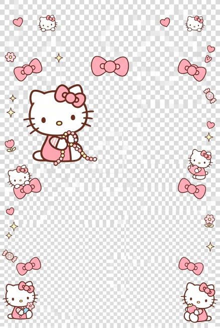 去除图片背景，保留Hello Kitty元素，生成透明背景的抠图结果预览效果