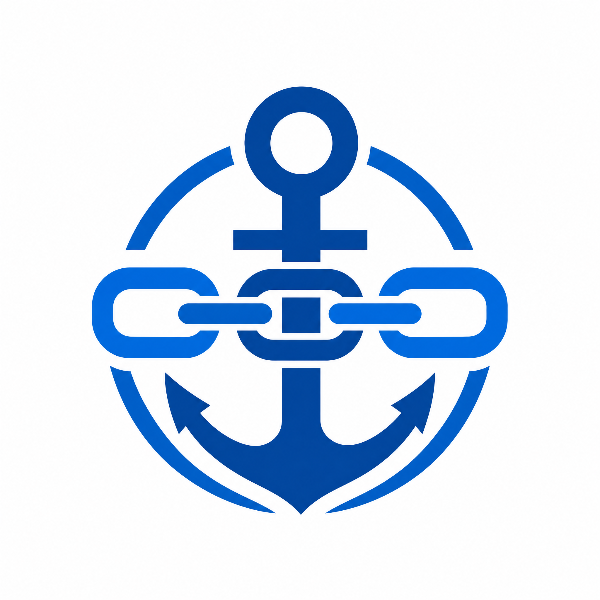 简单风格的创科造船供应商管理系统logo，船锚加链接图标，体现… - 图片创意预览