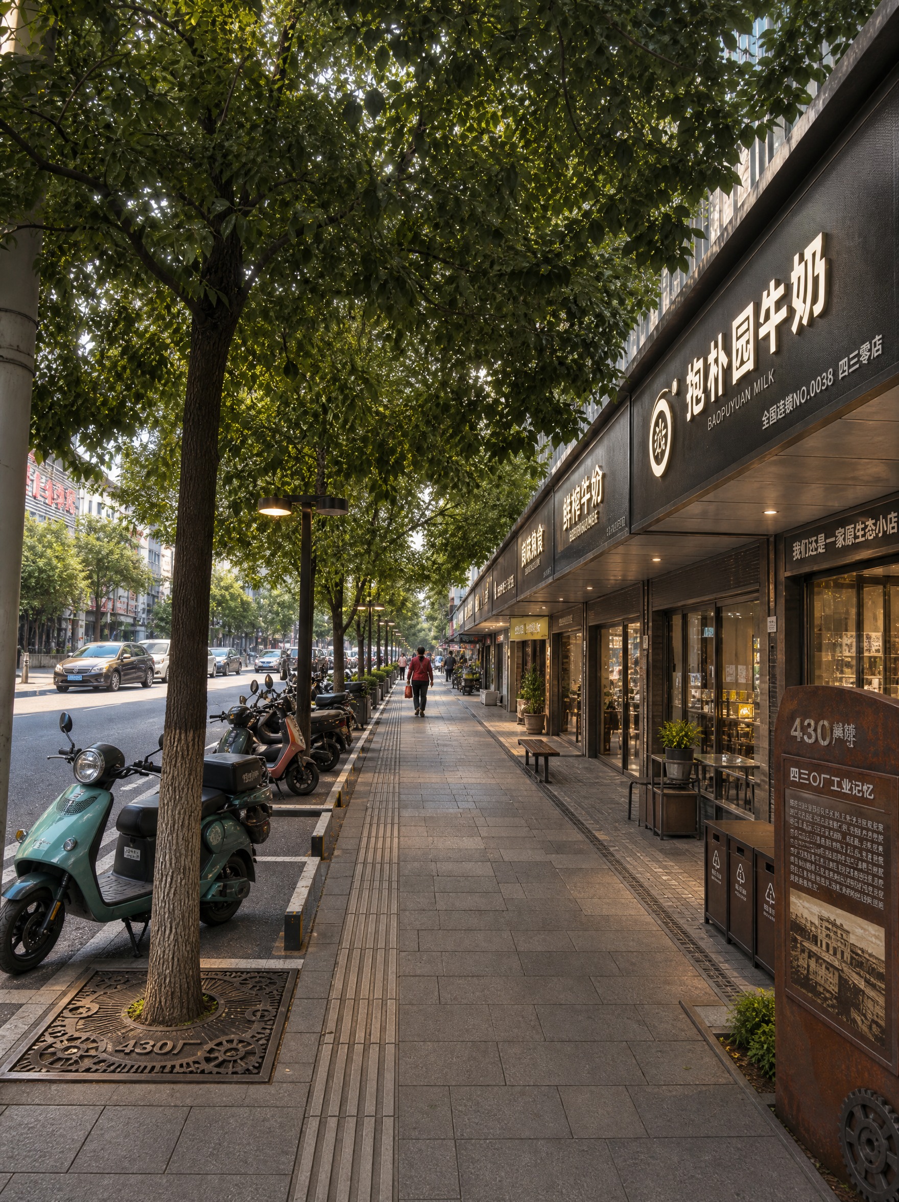 基于第一张街道实景照片，参考第二张图的改造质感，按照430厂工… - 图片创意预览