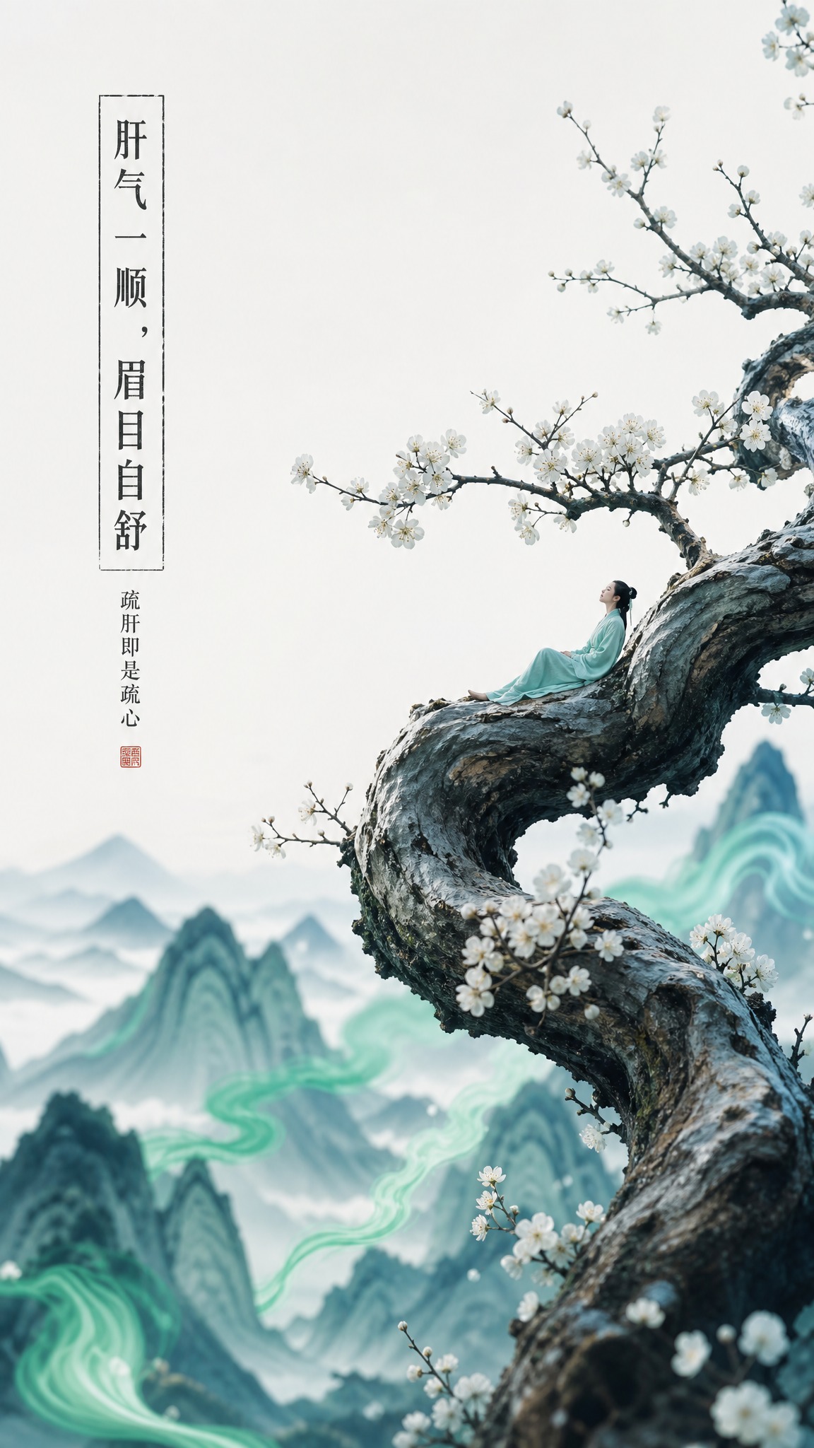 国风新中式工笔画风格，微距摄影效果，强烈光影对比，清新自然冷调… - 图片创意预览