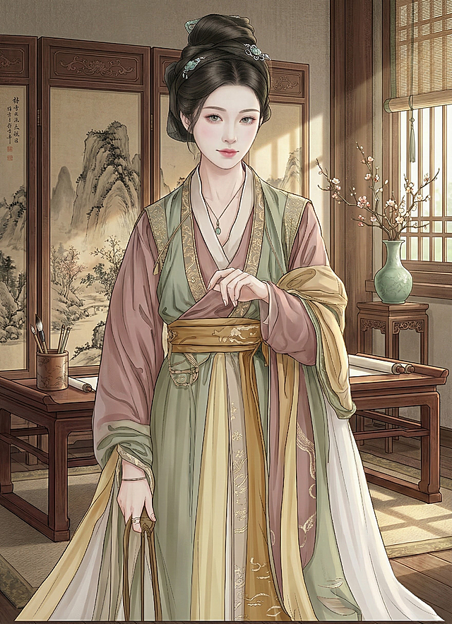 请将图片渲染成高清彩色立体图，背景采用宋代家居。