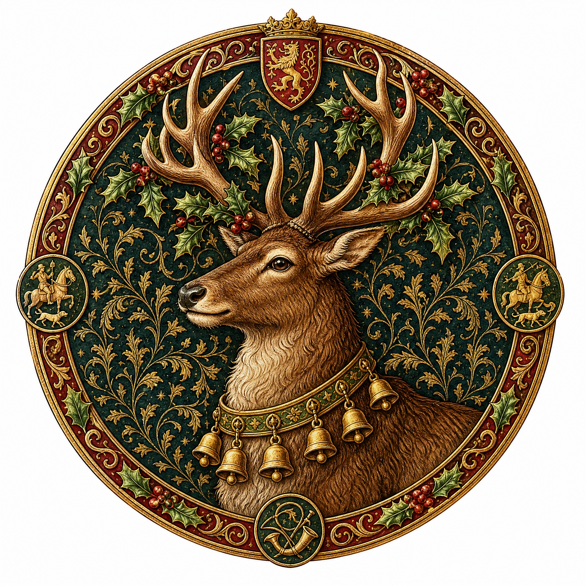 Christmas sticker, medieval ill… - 图片创意预览