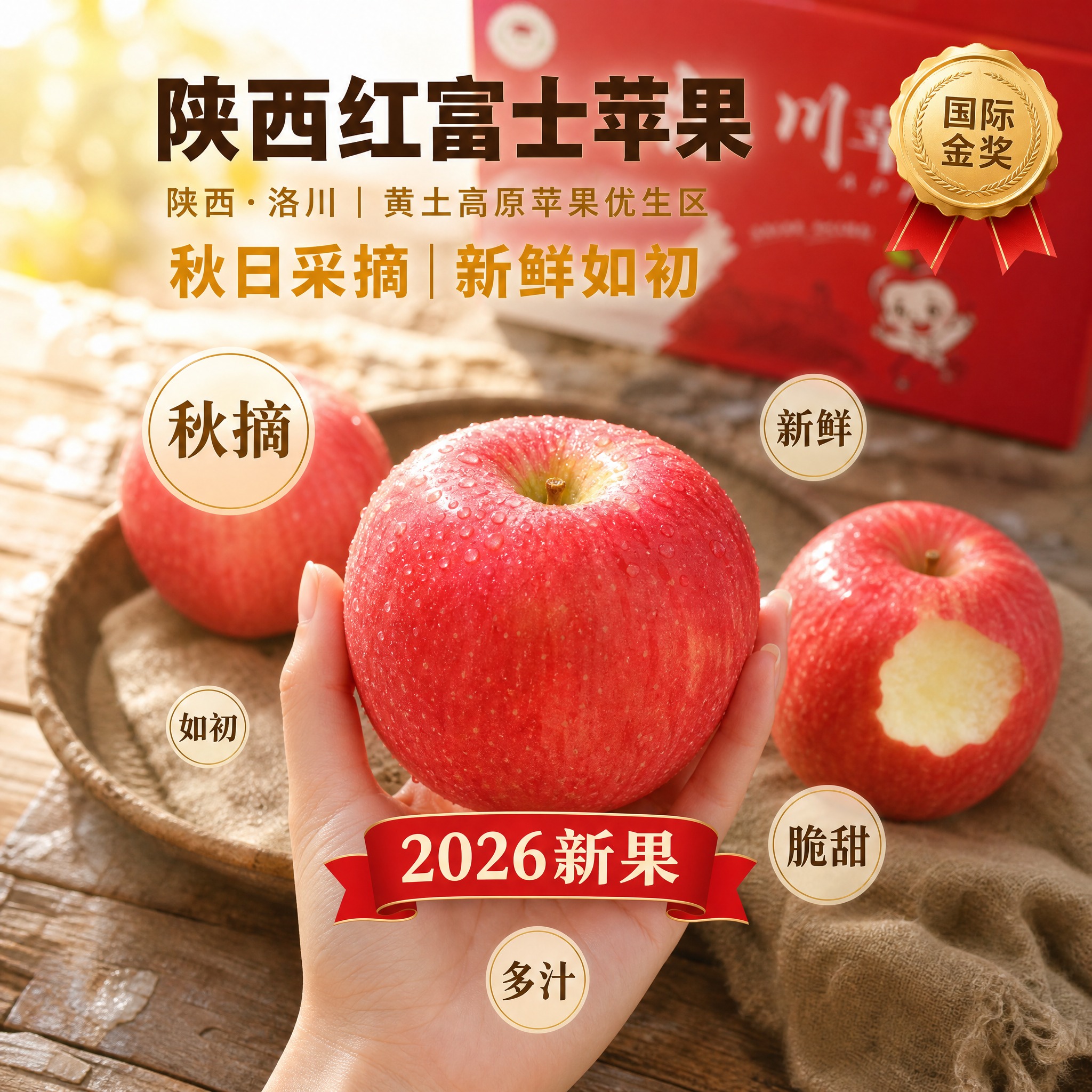 京东生鲜电商主图，800×800像素，1:1正方形。背景为老旧… - 图片创意预览