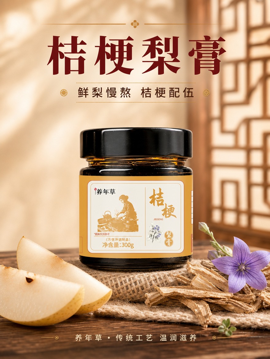 [商品] 使用【图1】养年草桔梗梨膏玻璃瓶产品；保留黑色旋盖、… - 图片创意预览