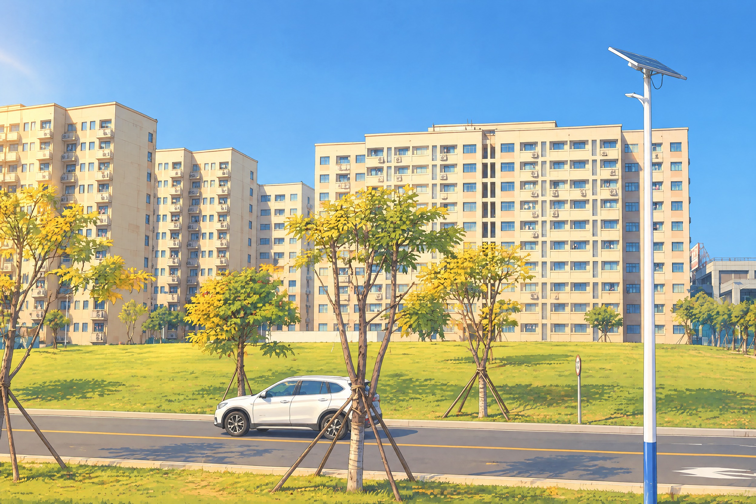 将这张照片转换为日系动漫风格画面，场景为厦门冬天的中午14点，… - 图片创意预览