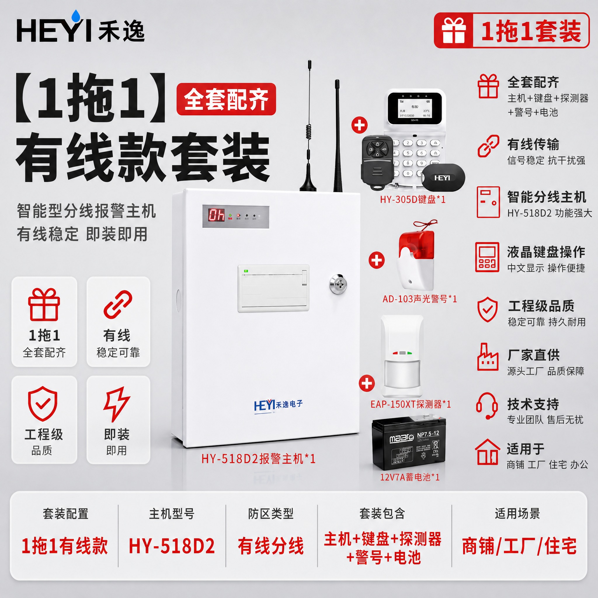 [主图-1] 首图点击率，主题：【1拖1】有线款套装 智能型分… - 图片创意预览