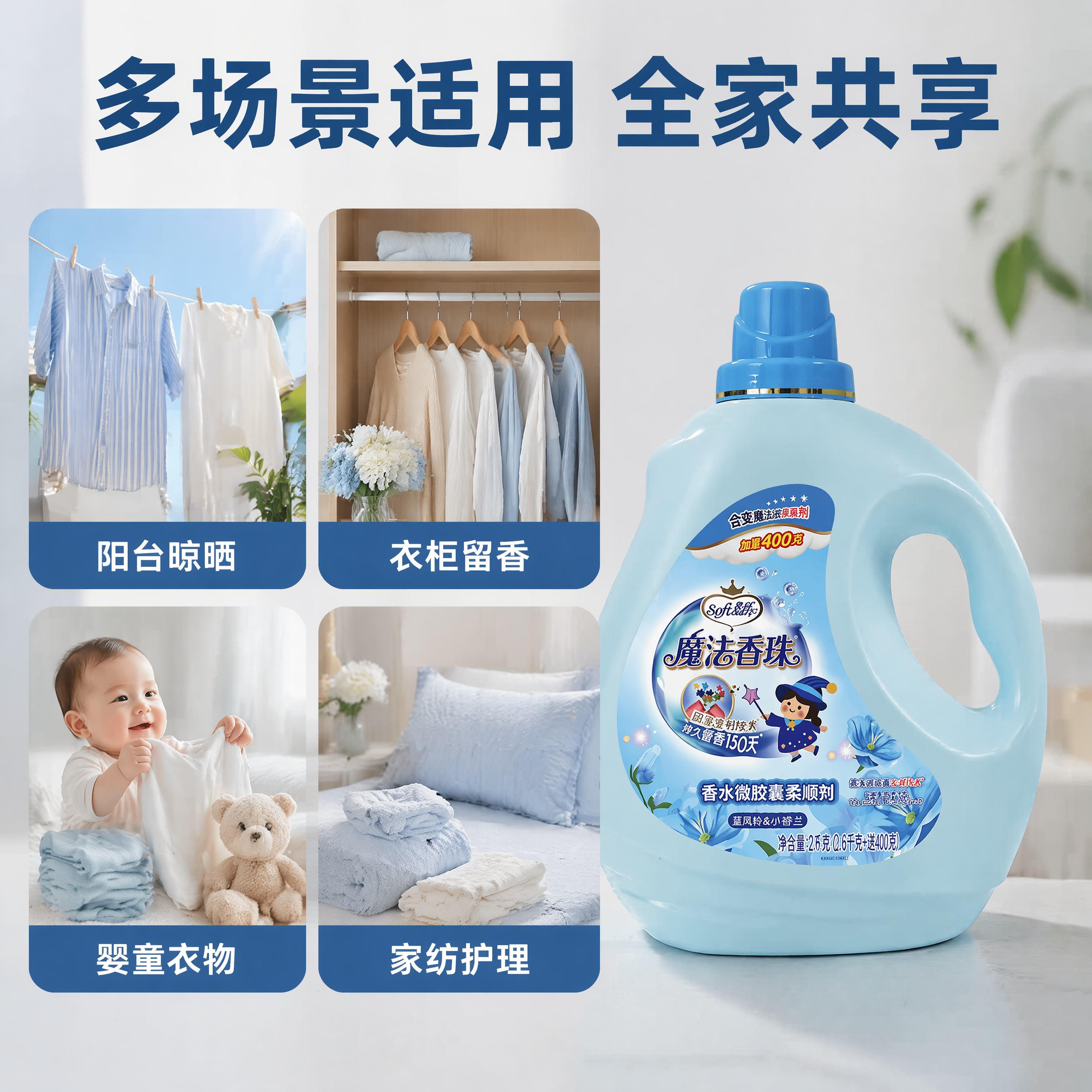 [主图4]四宫格多场景展示，产品在右侧保持原图外观不变，左侧四… - 图片创意预览