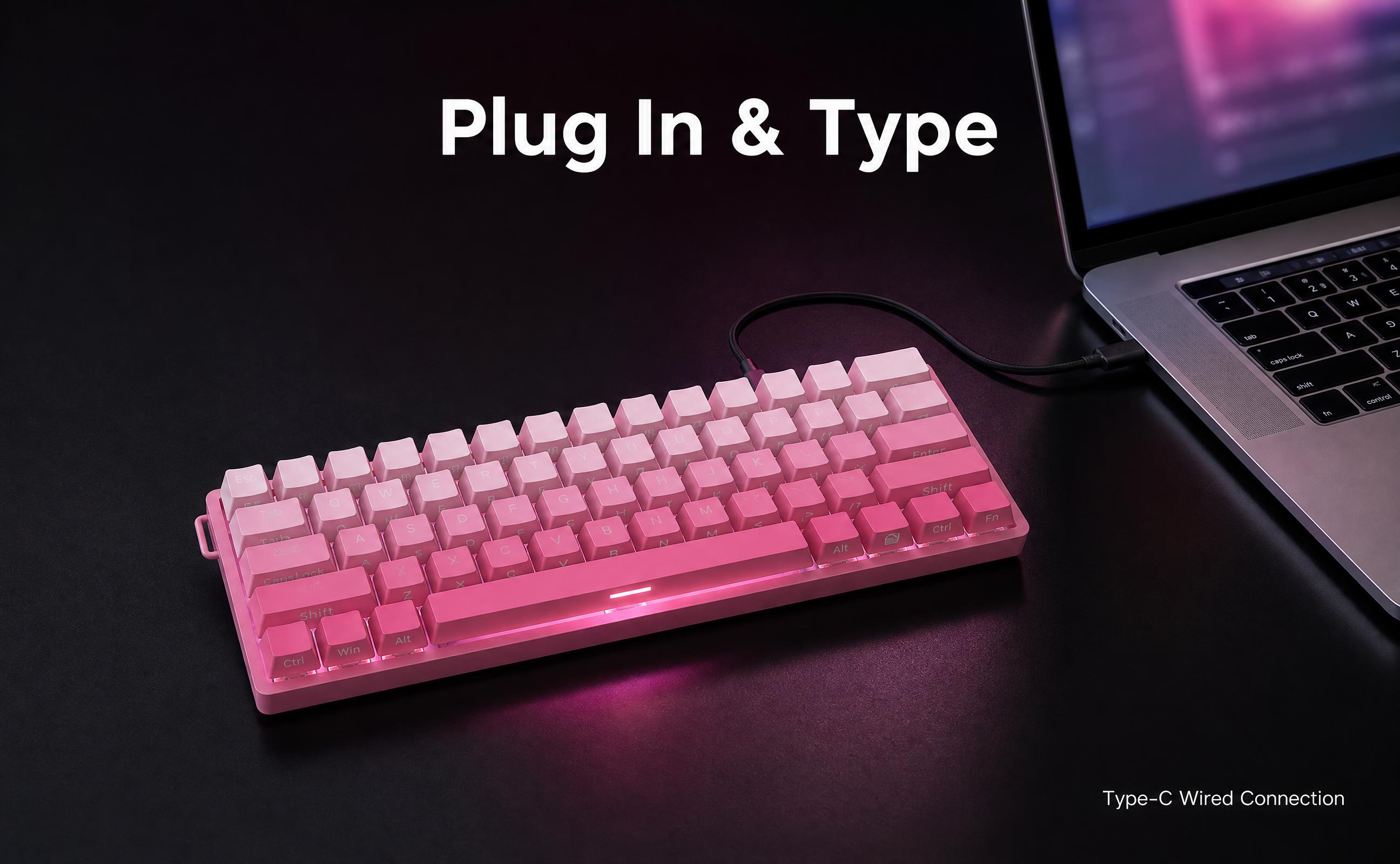 [主图-6] 真实工作状态图，展示键盘通过 Type-C 线缆… - 图片创意预览